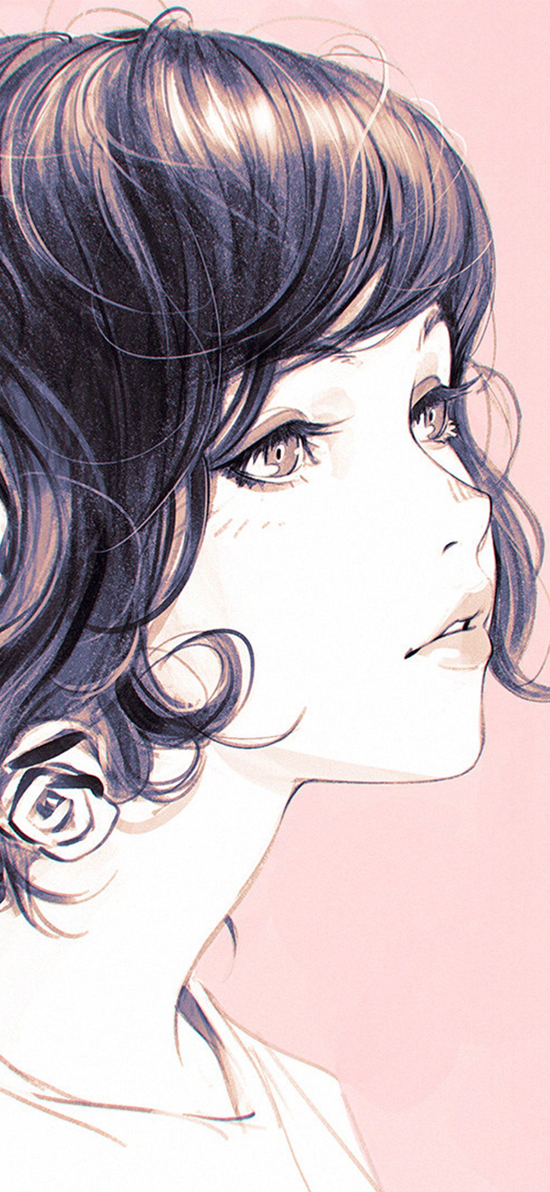 Ragazza anime capelli rosa, 1242x2208 Verticale, iPhone Plus