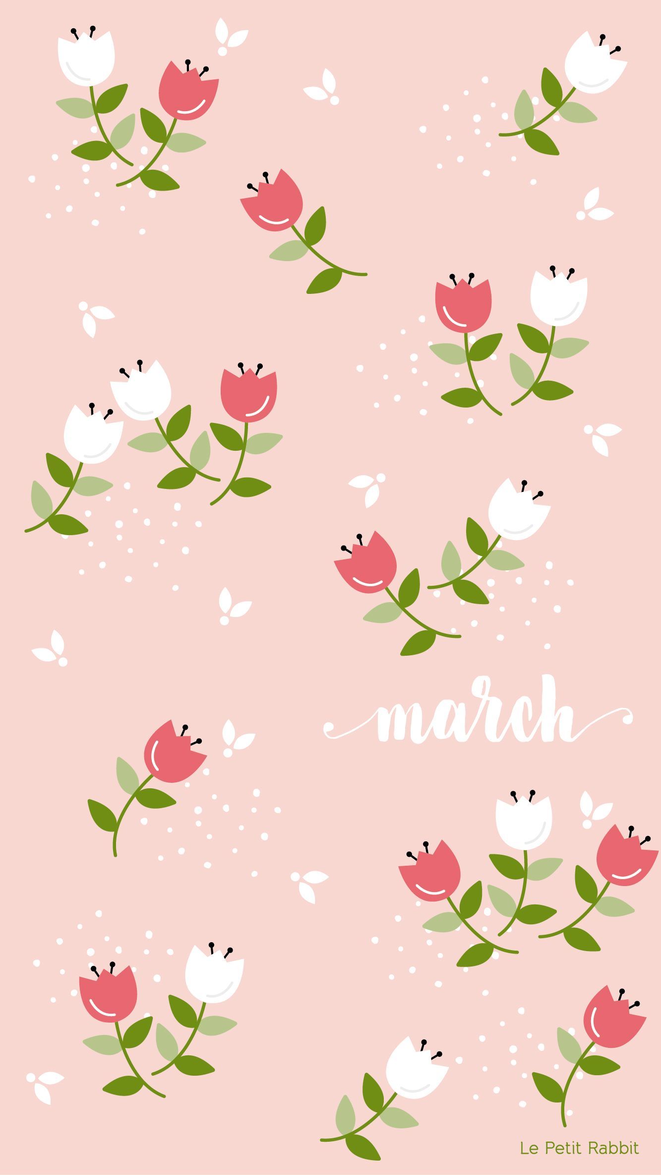 Fiori rosa e bianchi cartoon, 1333x2367 Verticale, iPhone