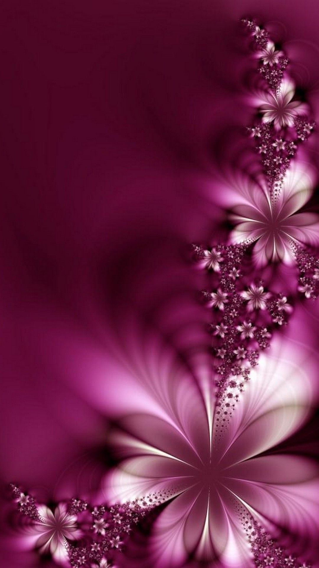 Fiori frattali rosa magenta, 1080x1920 Verticale, Samsung Galaxy