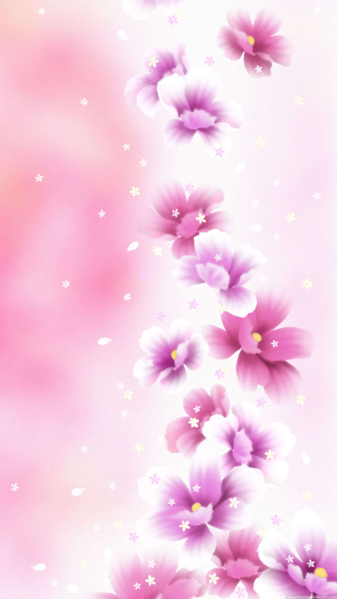 Fiori rosa sfondo sfumato, 1080x1920 Verticale, Samsung Galaxy