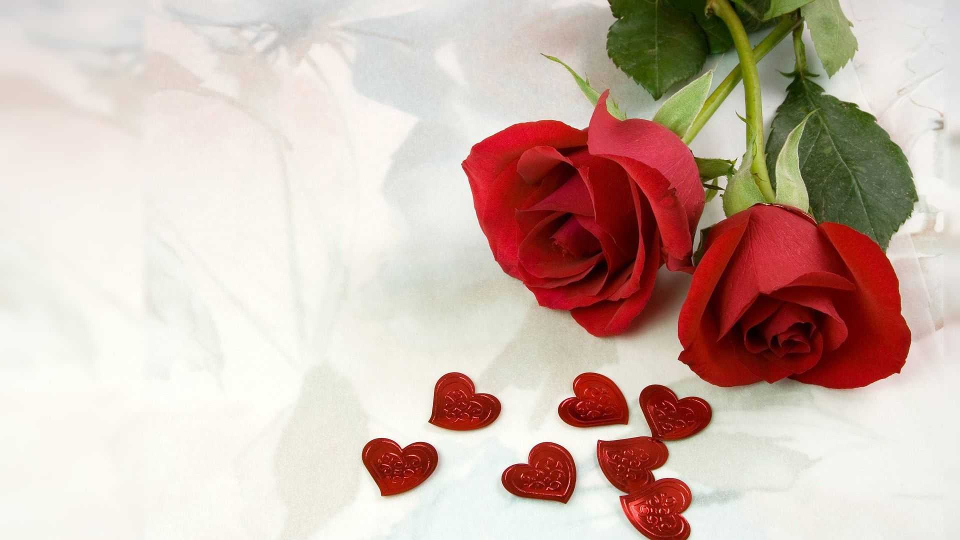 Rose rosse con cuoricini, 1920x1080 Full HD, PC Desktop