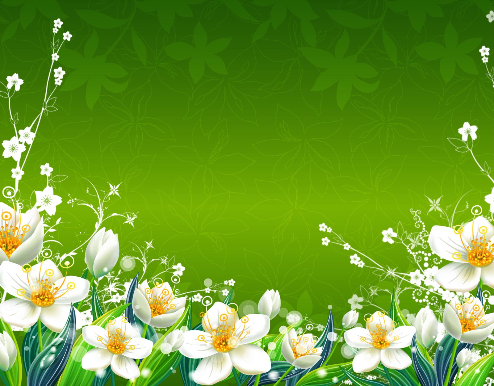 Fiori bianchi su sfondo verde, 1600x1250 HD Ready, PC
