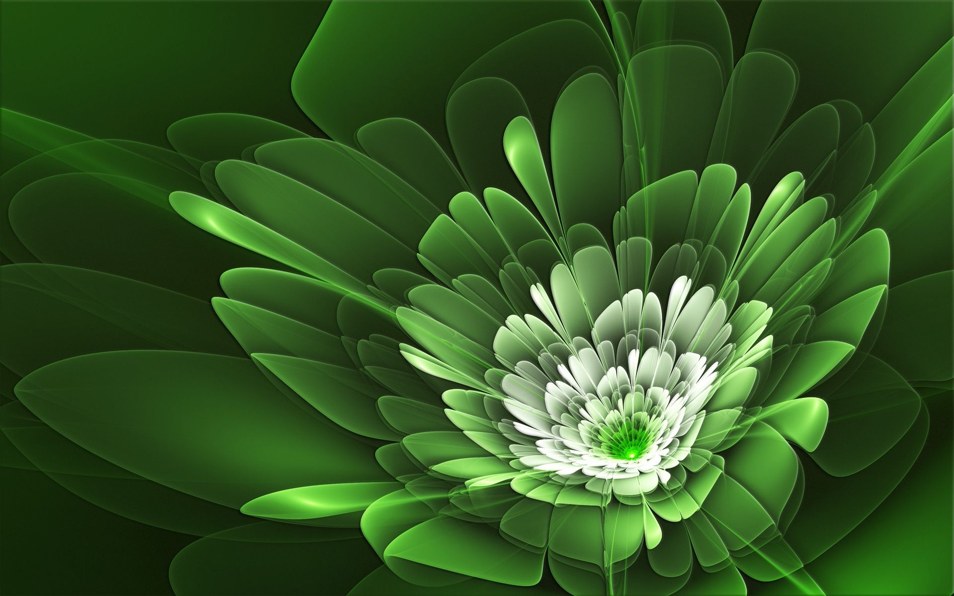 Fiore astratto verde frattale, 1920x1200 Full HD+, Monitor Gaming