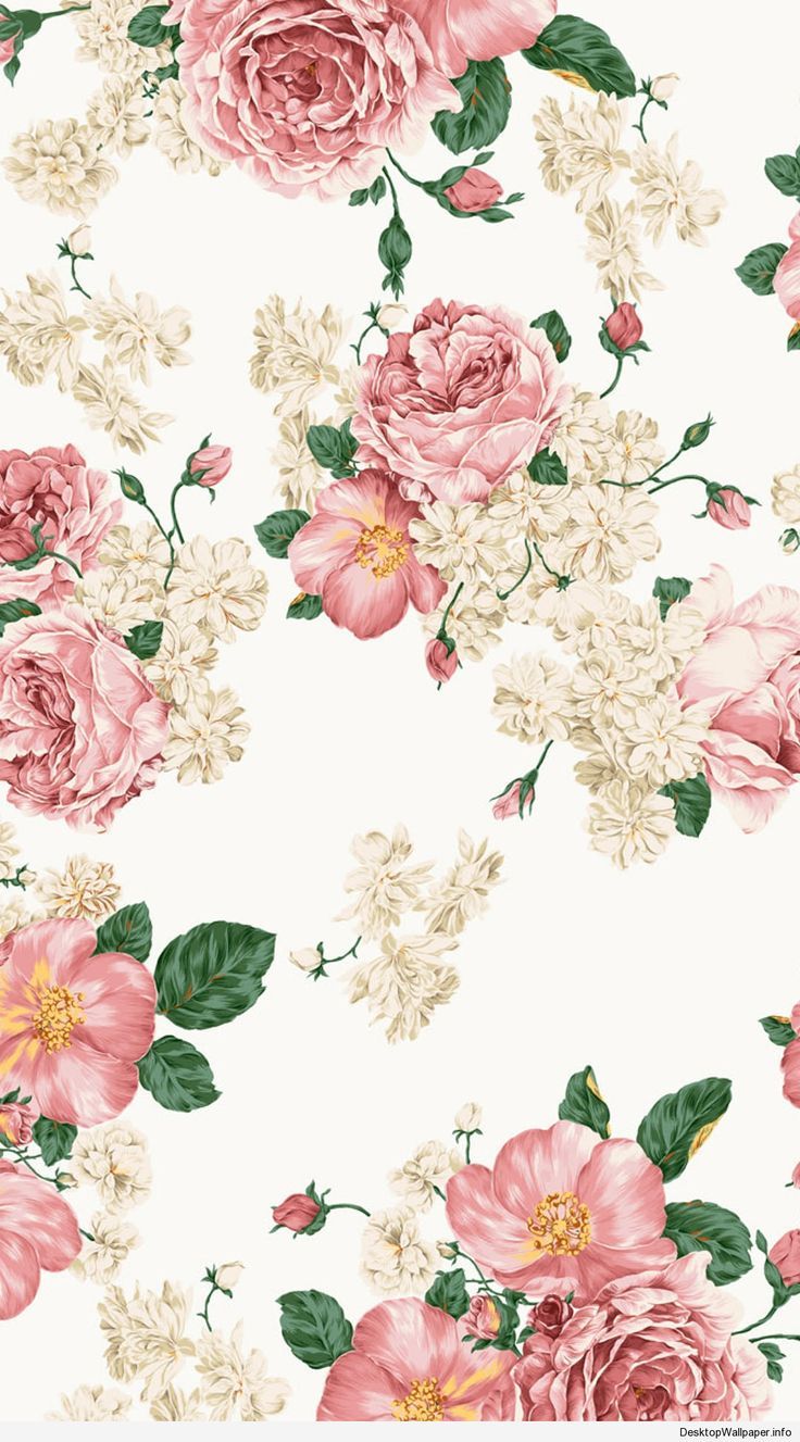 Rose rosa e fiori bianchi, 736x1327 Verticale, iPhone