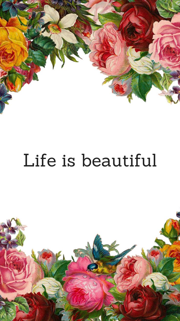 Fiori vintage con scritta motivazionale, 736x1308 Verticale, iPhone Air