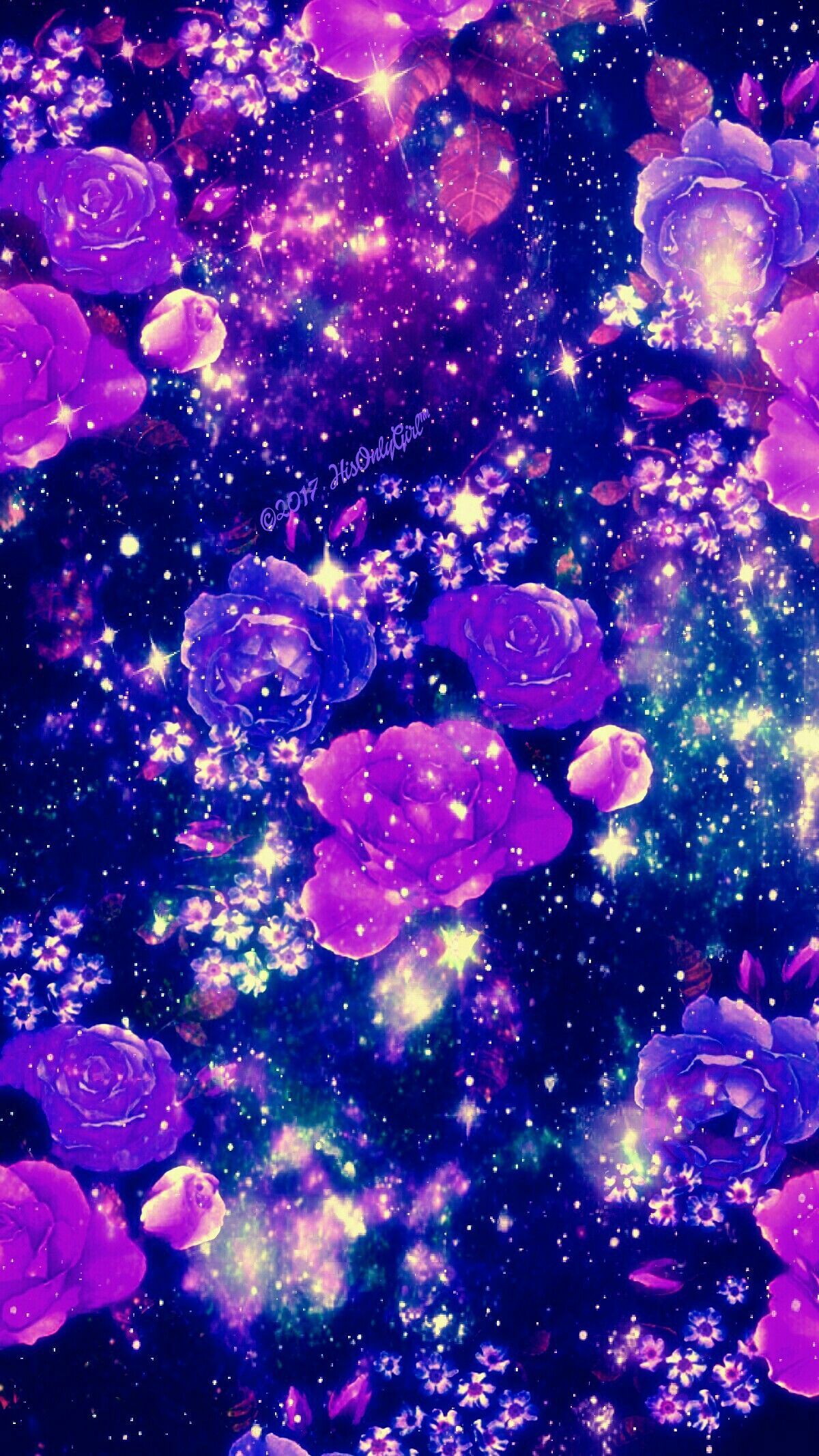 Fiori viola galassia, 1200x2133 Verticale, iPhone Pro