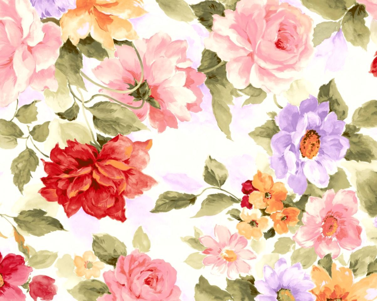 Pattern floreale acquerello colorato, 1203x962 HD, Desktop