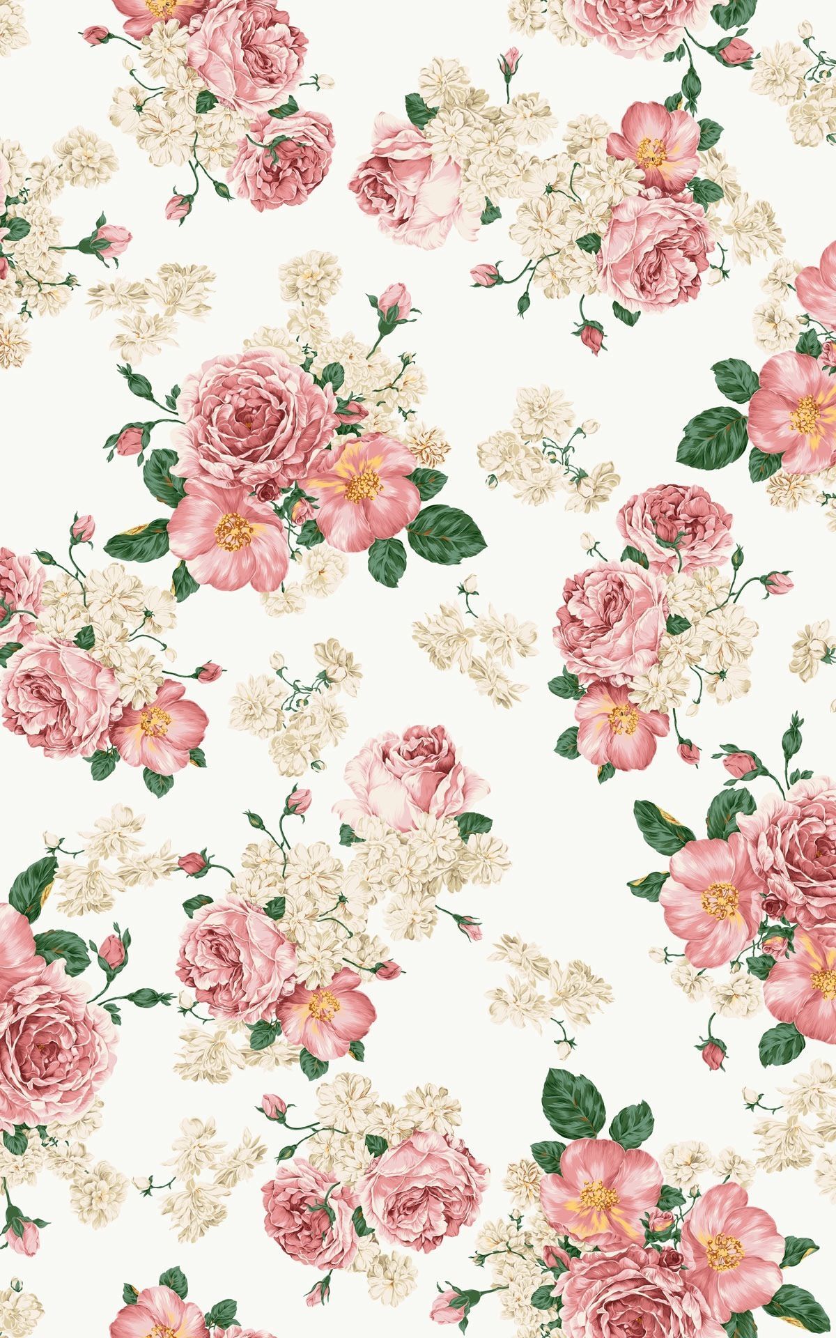 Fiori vintage rose rosa, 1200x1920 Verticale, Mobile