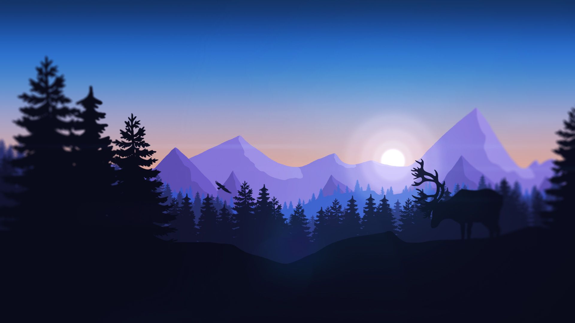 Firewatch paesaggio minimalista montagne, 1920x1080 1080p, PC