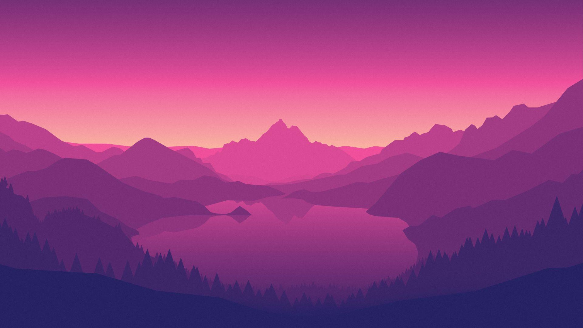 Firewatch montagne lago tramonto, 1920x1080 Full HD 1080p, PC Desktop