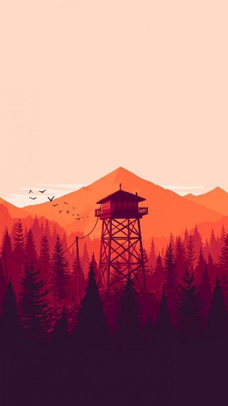 Torre di avvistamento Firewatch, tramonto, 750x1334 Full HD Verticale, iPhone