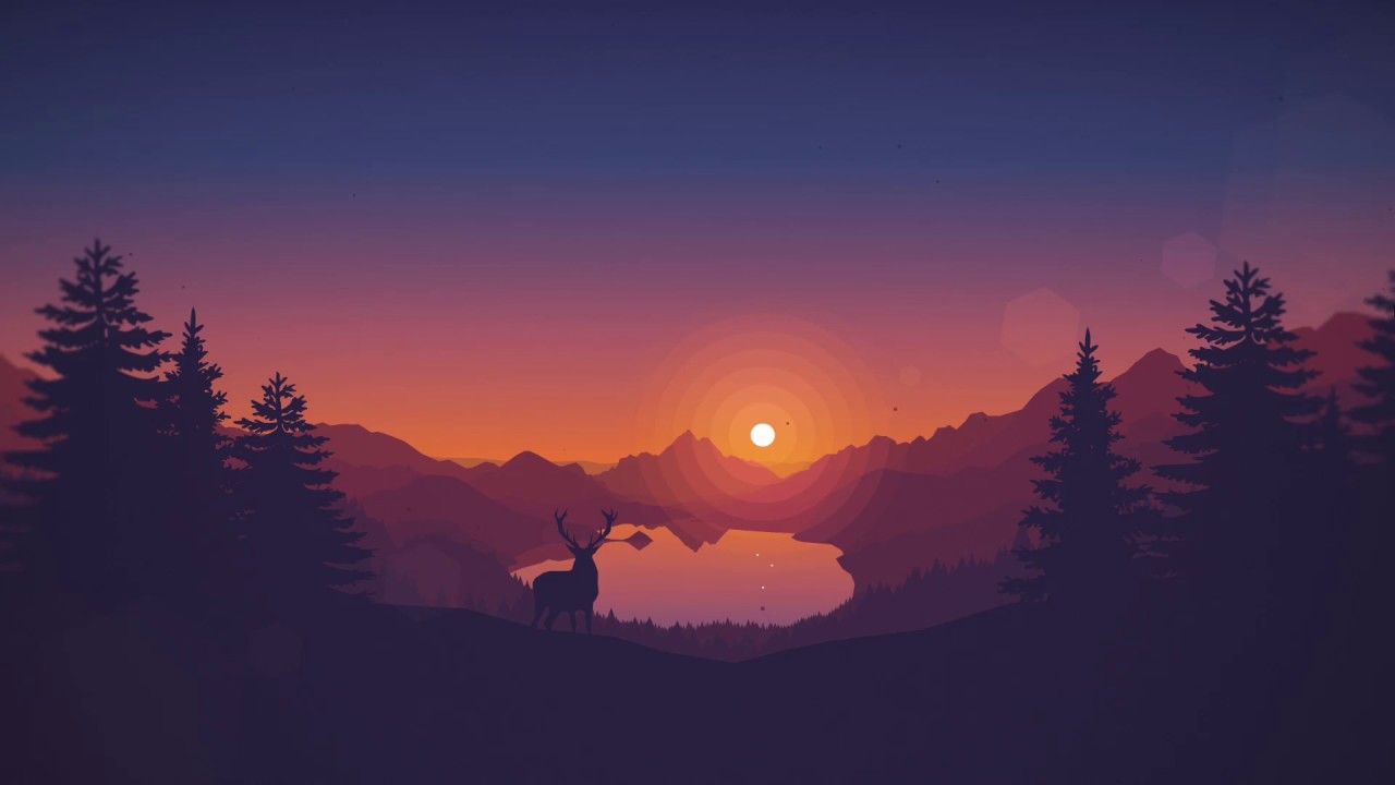 Firewatch tramonto lago montagne, 1280x720 HD, Desktop