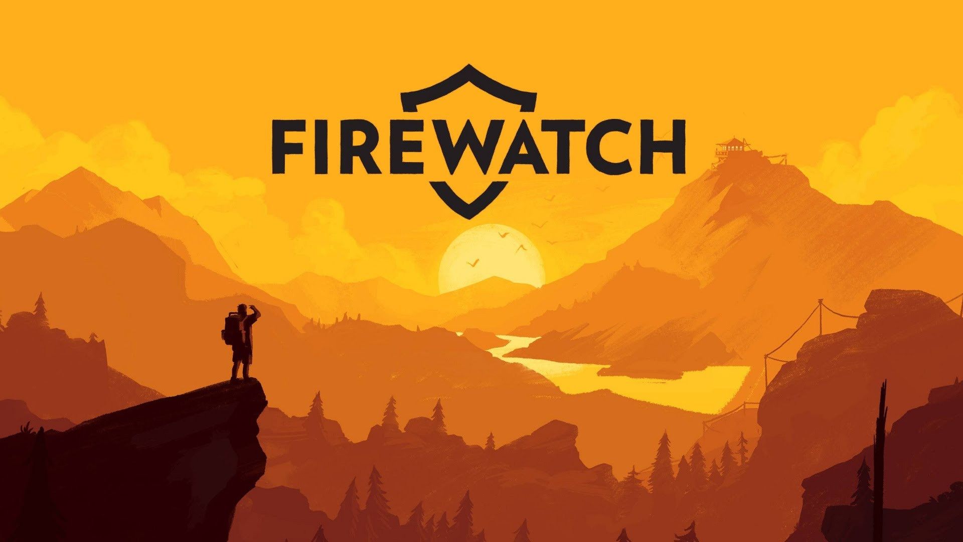 Firewatch paesaggio arancione montagne, 1920x1080 Full HD 1080p, PC Desktop