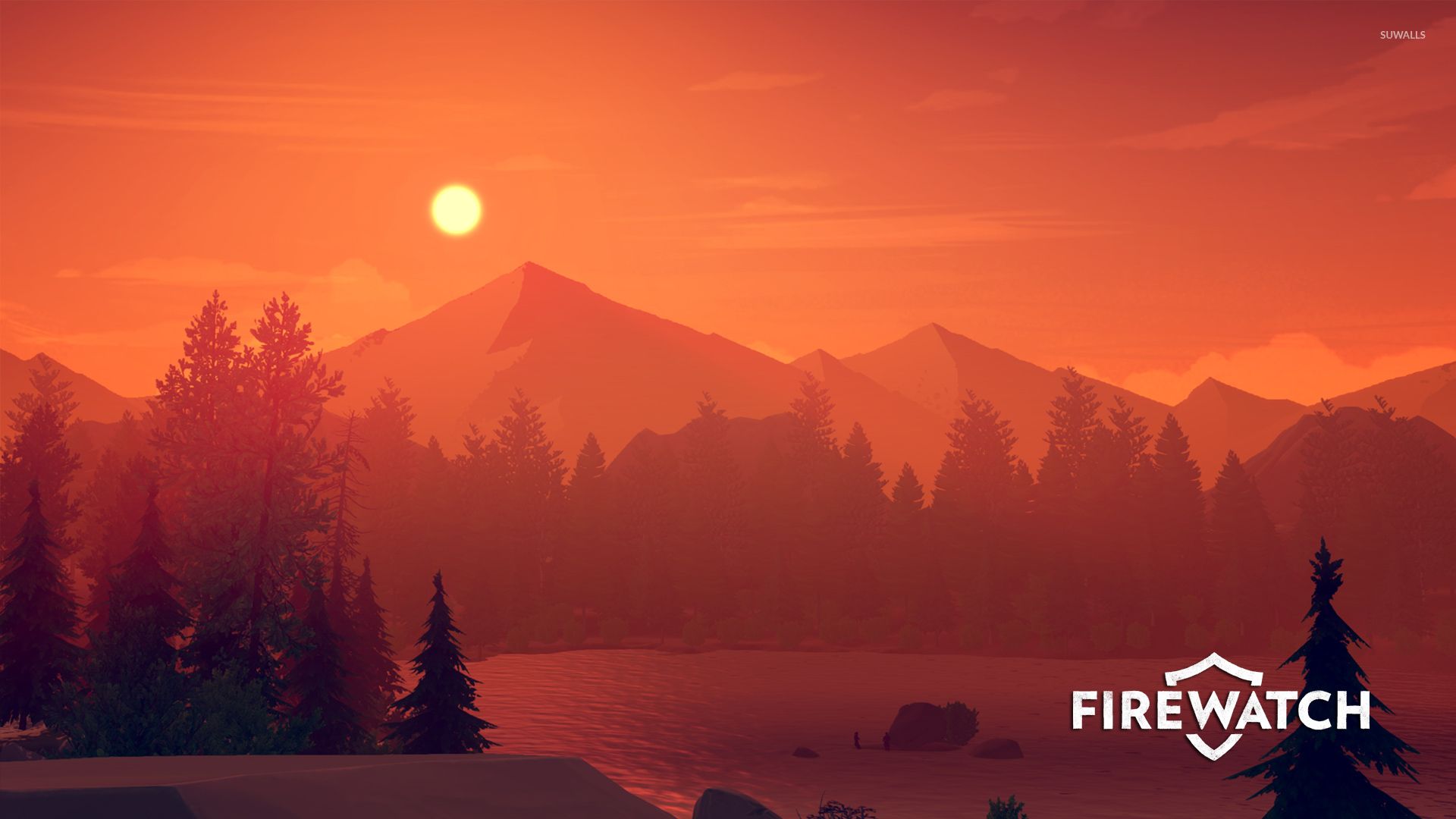 Tramonto arancione Firewatch, 1920x1080 1080p, Desktop