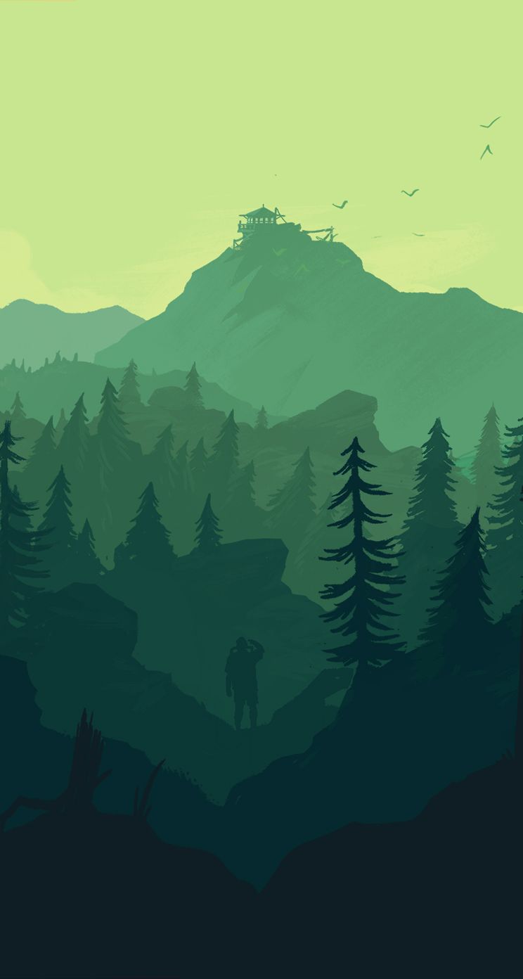 Torre di avvistamento e foresta verde, 744x1392 Verticale, Telefono