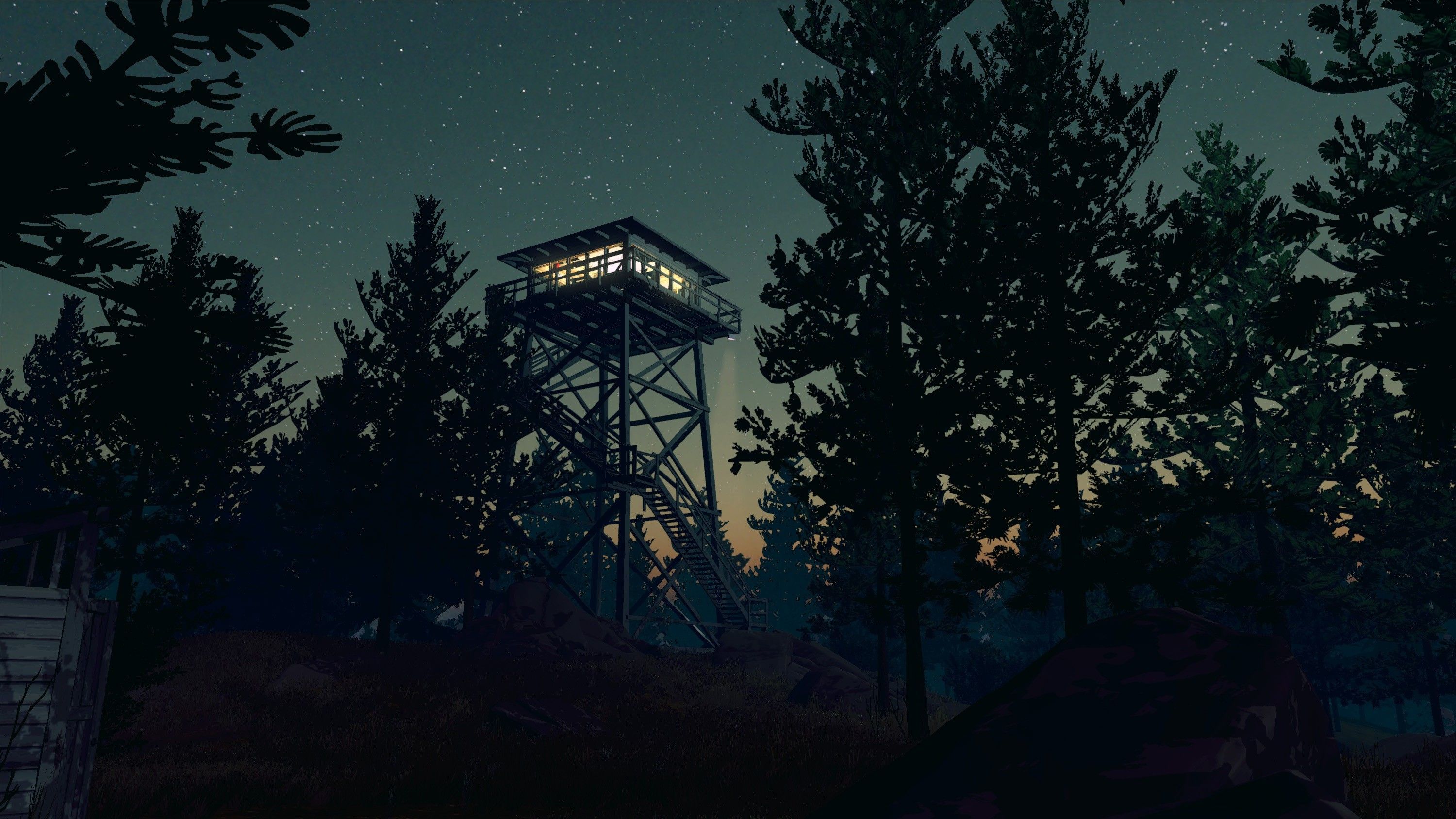 Logo Firewatch tramonto montagne, 1920x1080 Full HD 1080p, Laptop