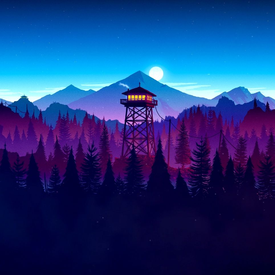 Torre di avvistamento Firewatch notte, 965x965 HD, iMac