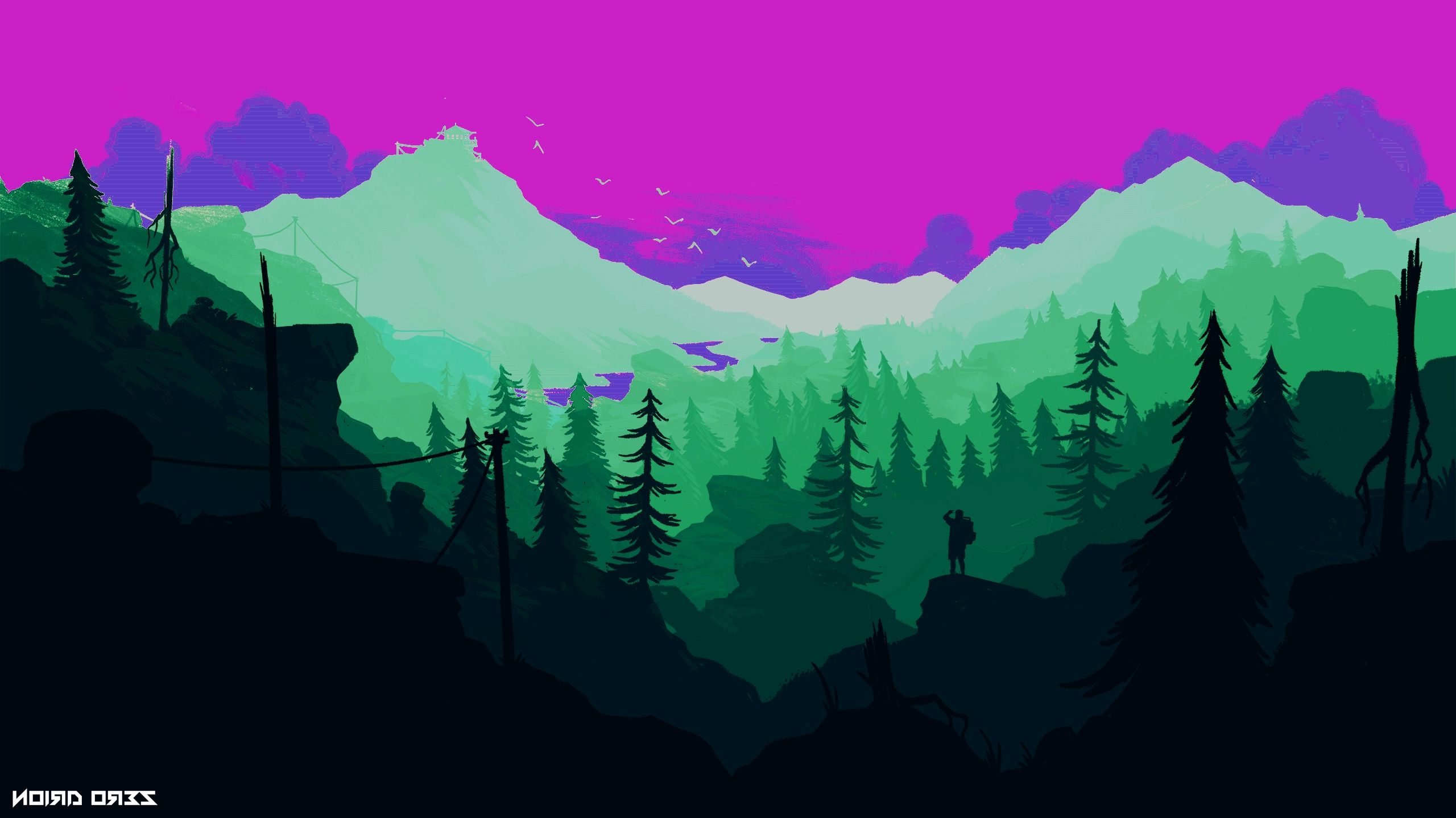 Firewatch paesaggio montagne foreste, 1920x1080 Full HD 1080p, Desktop