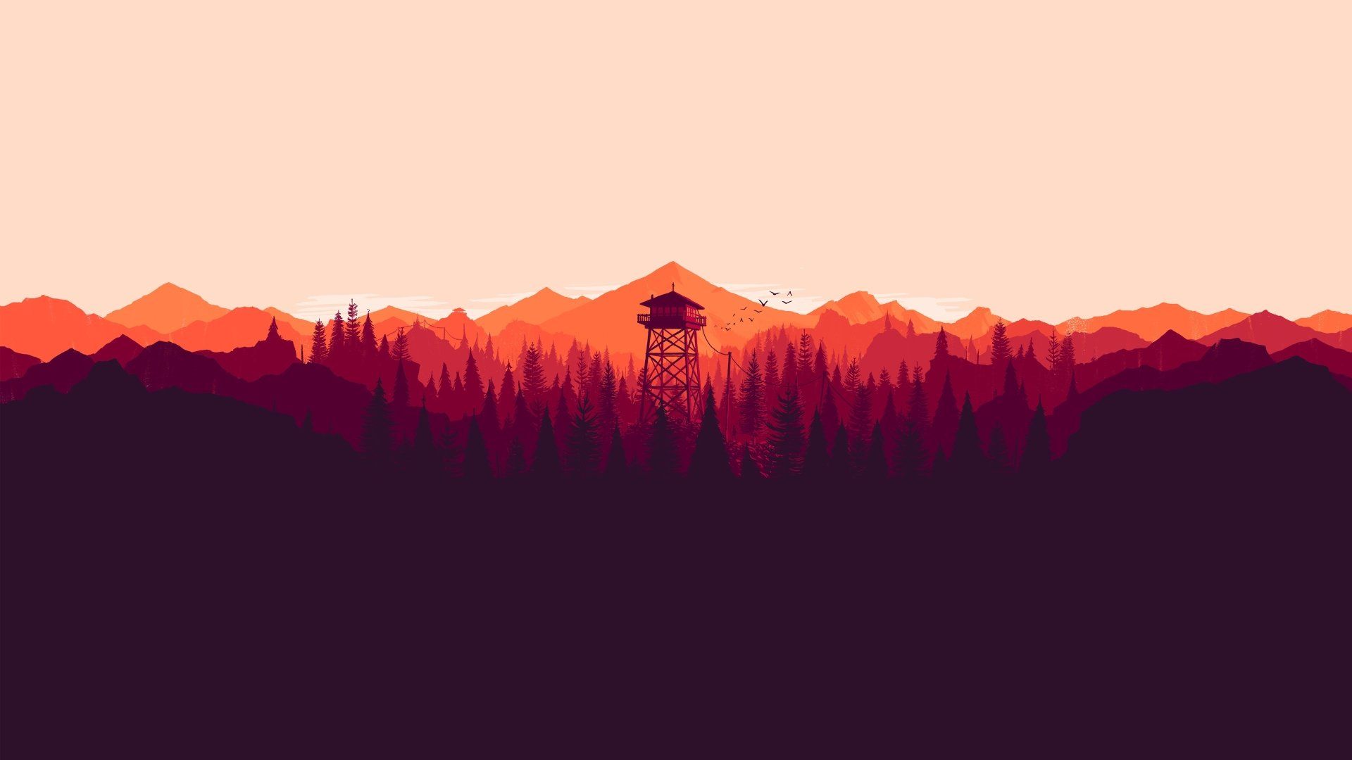Torre avvistamento Firewatch, montagne arancioni, 1920x1080 1080p, PC