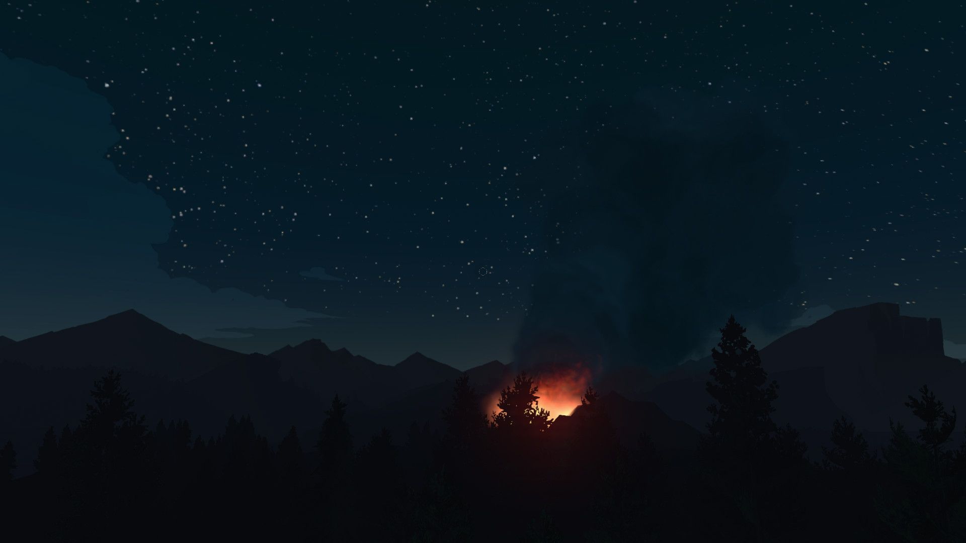 Firewatch falò notturno montagne, 1920x1080 1080p, PC Desktop