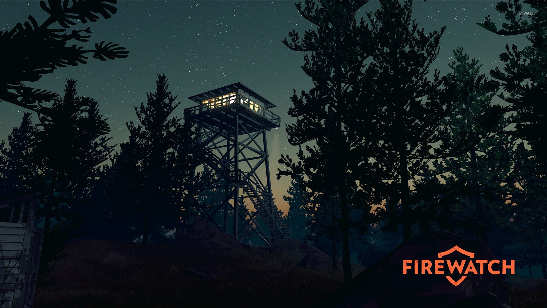 Torre avvistamento Firewatch, montagne arancioni, 1920x1080 Full HD, Laptop