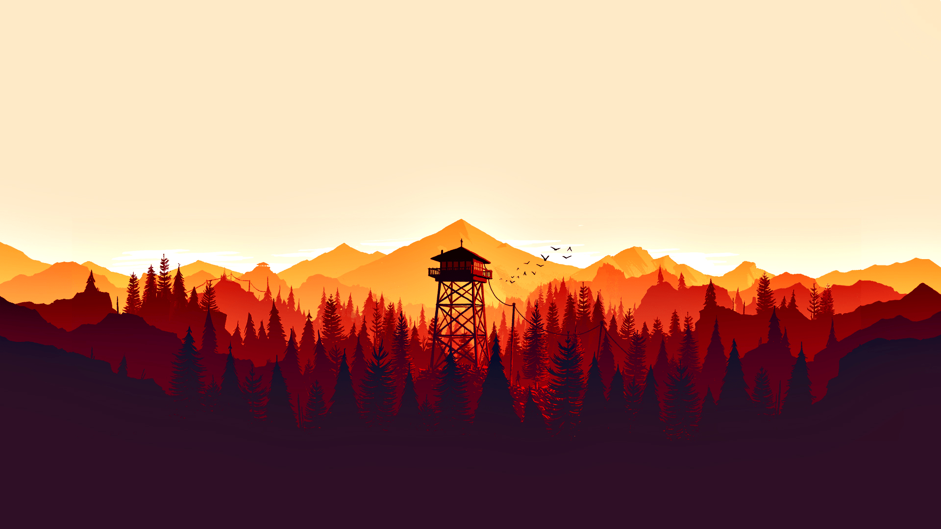 Torre di guardia foresta arancione, 1920x1080 Full HD, Laptop