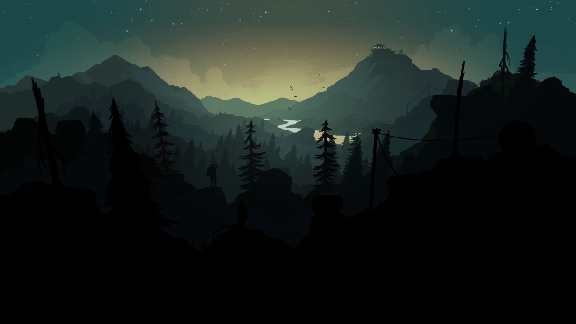 Firewatch montagne al crepuscolo, 1920x1080 Full HD 1080p, PC