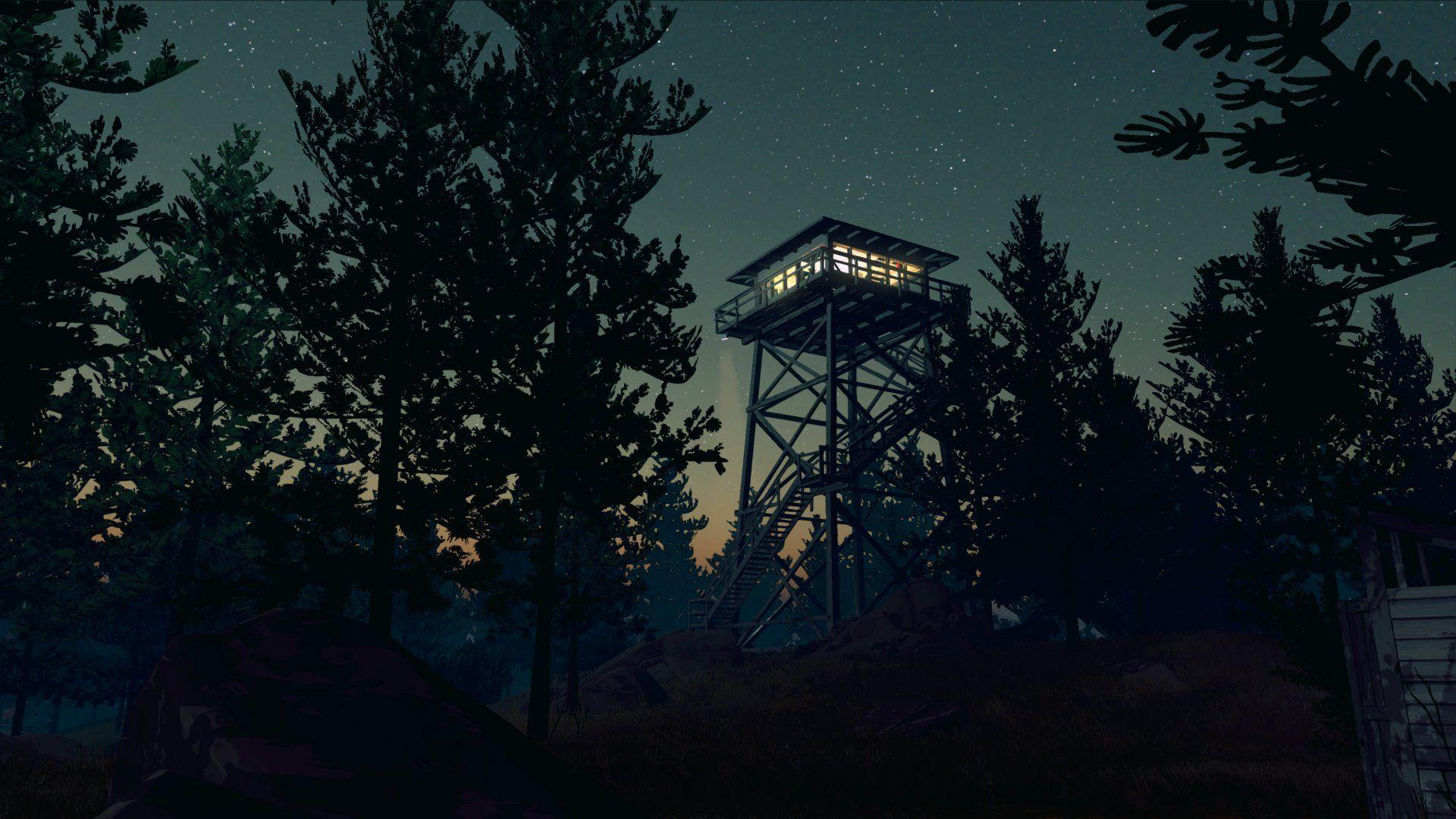 Torre di avvistamento notturna Firewatch, 1920x1080 1080p, Desktop