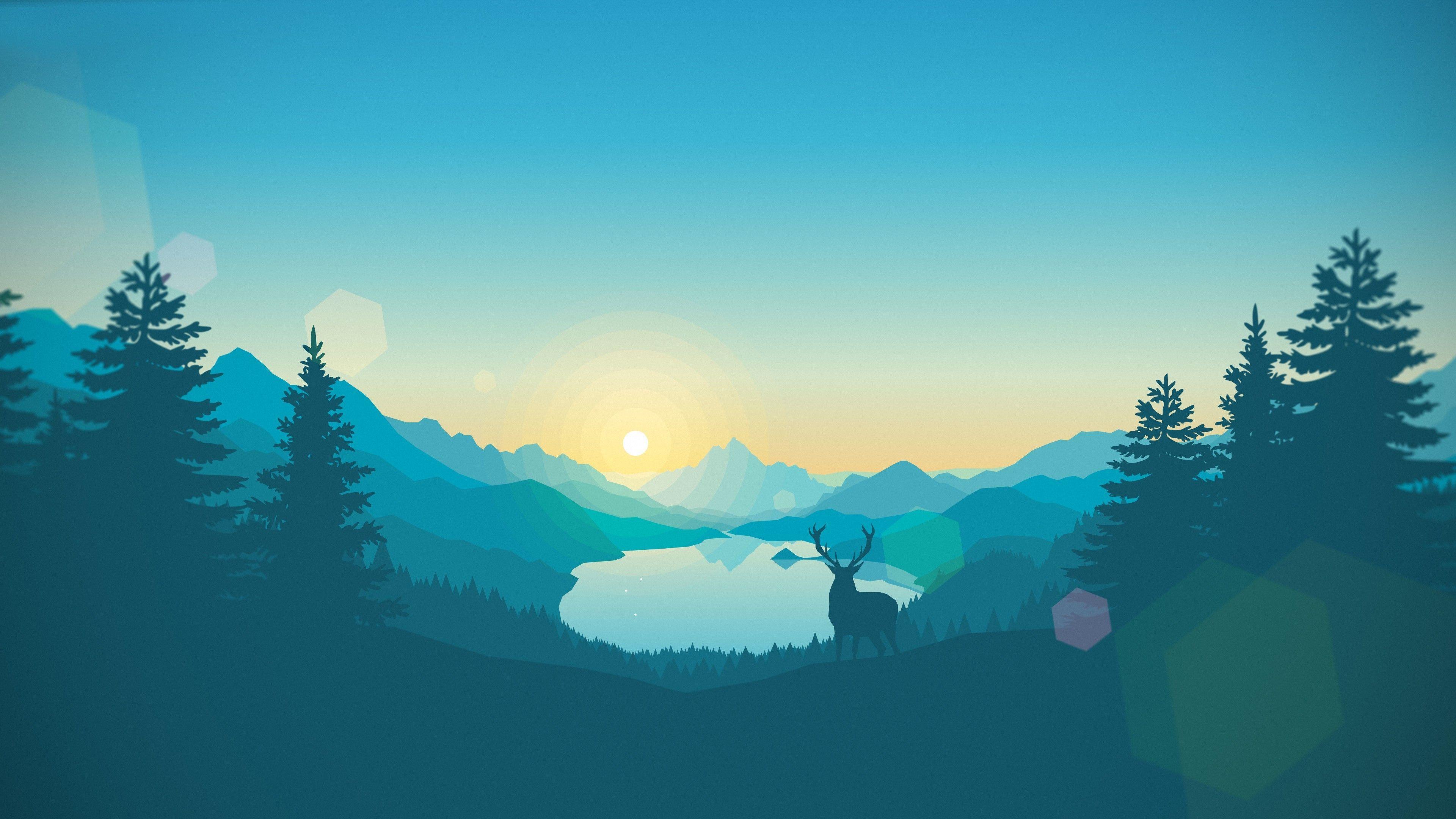 Firewatch paesaggio montano lago, 3840x2160 4K, Desktop 4K