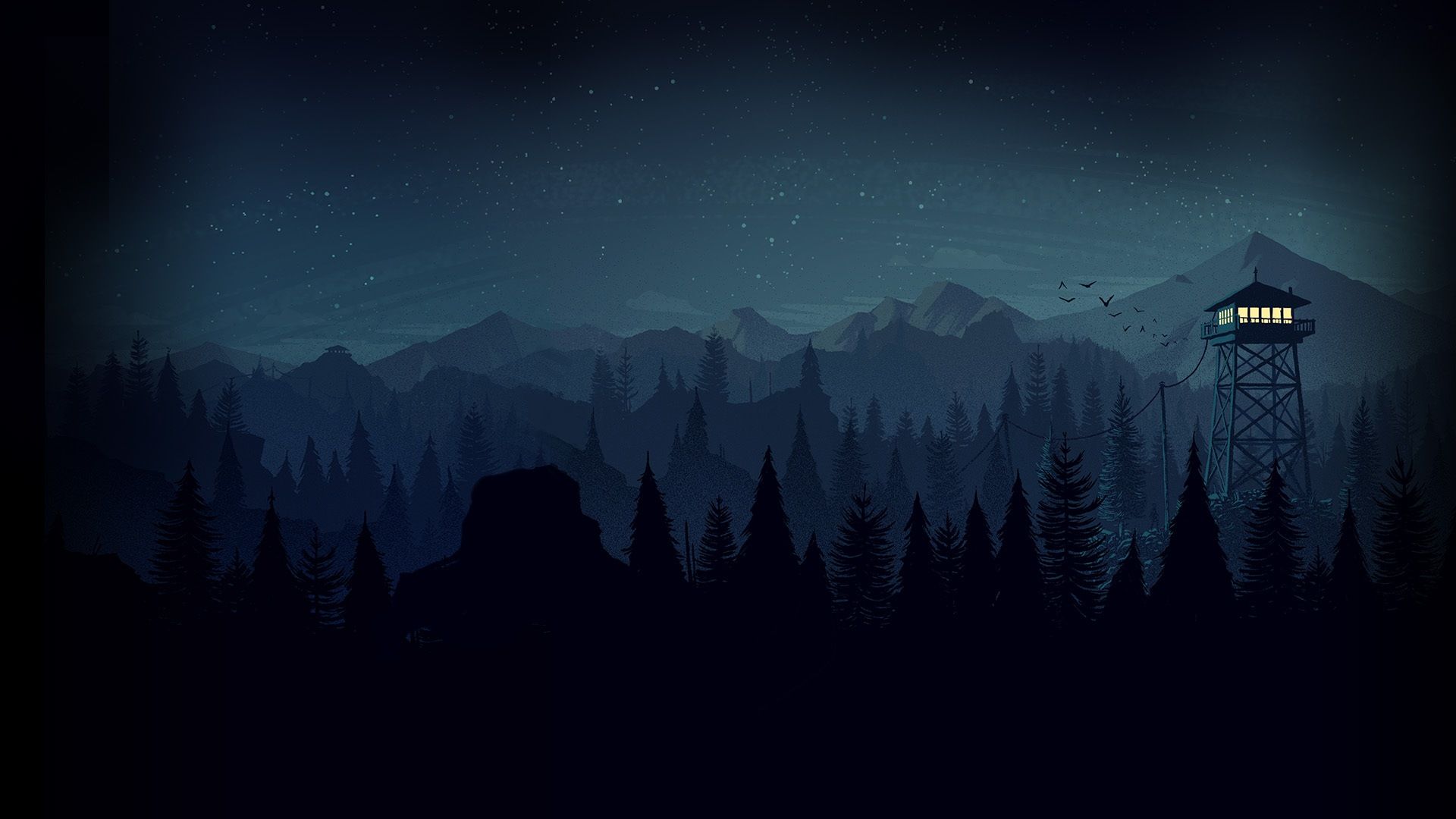 Torretta osservazione notte, montagne, 1920x1080 Full HD 1080p, PC Desktop