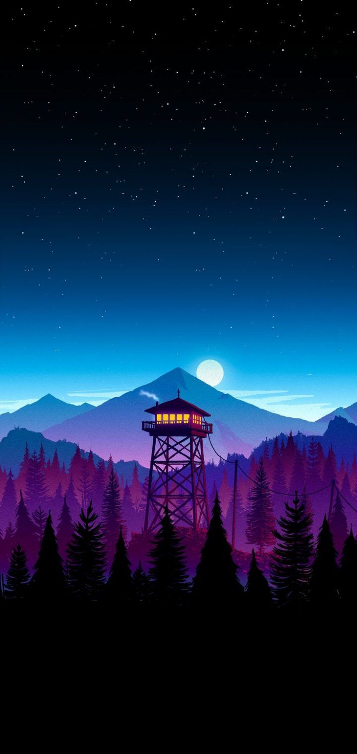 Torre avvistamento notte Firewatch, 720x1519 Verticale, Telefono