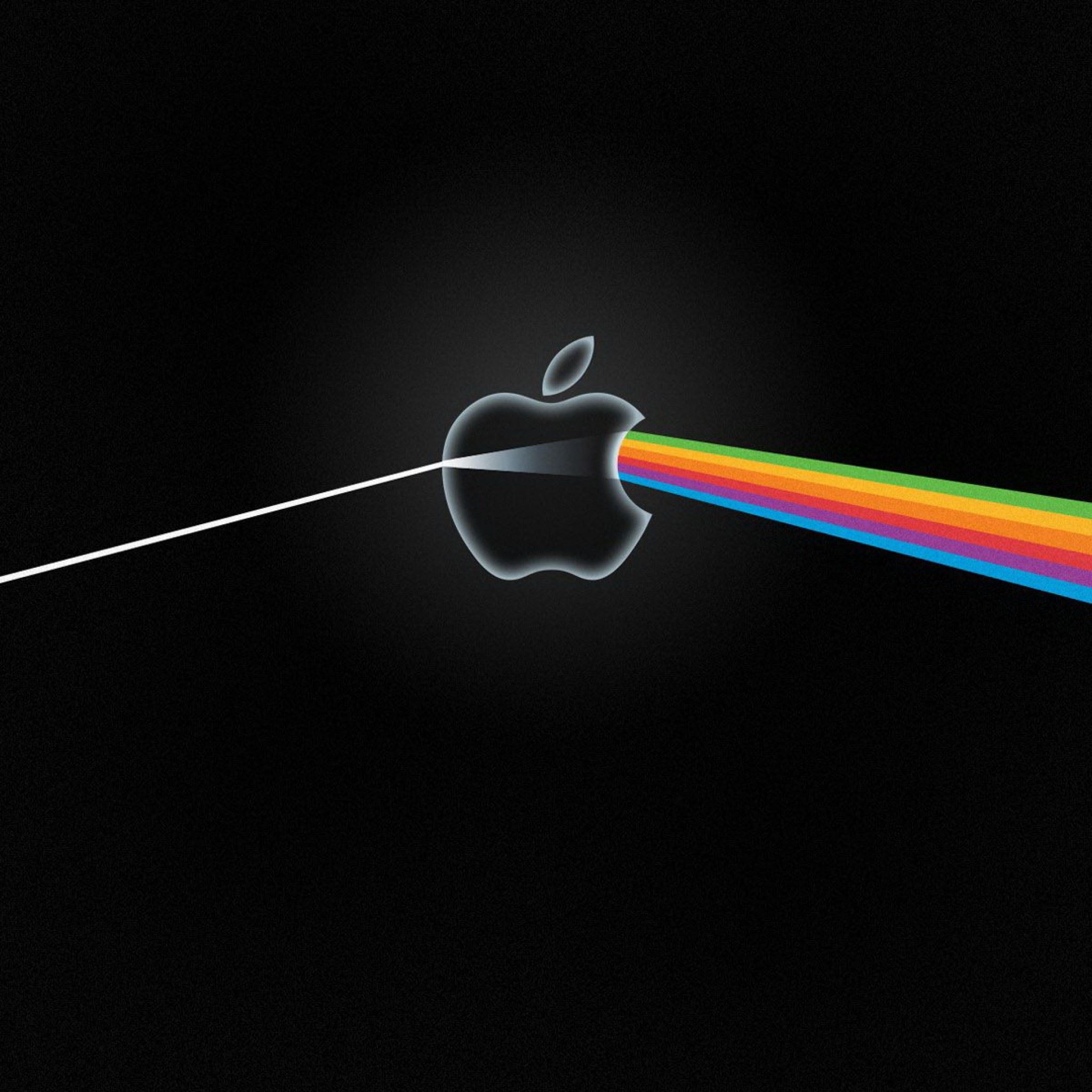 Prisma logo Apple arcobaleno, Cupertino, 2048x2048 alta risoluzione, Laptop