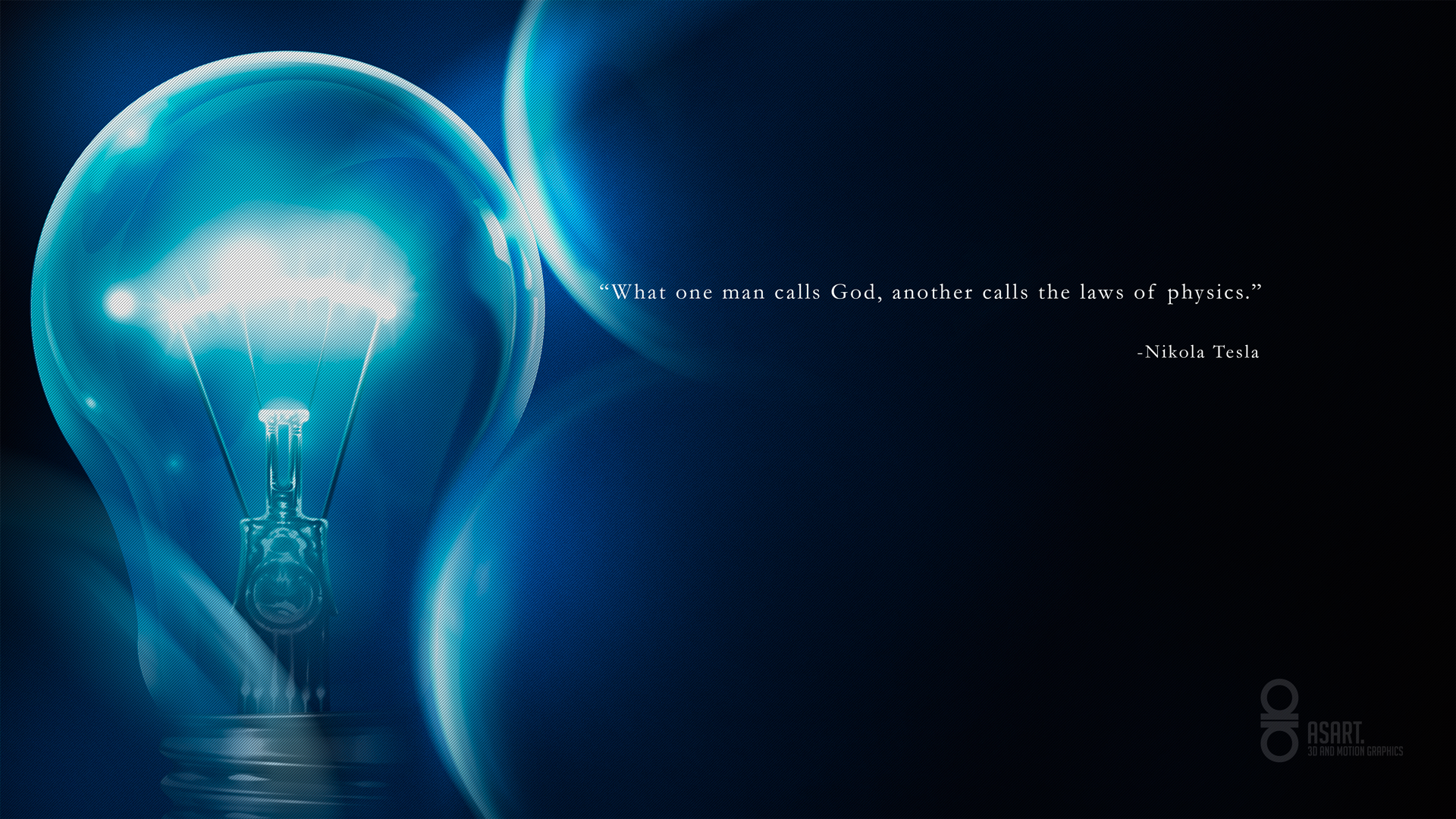 Lampadina blu con citazione Tesla, Elon Musk, 1920x1080 1080p, Laptop