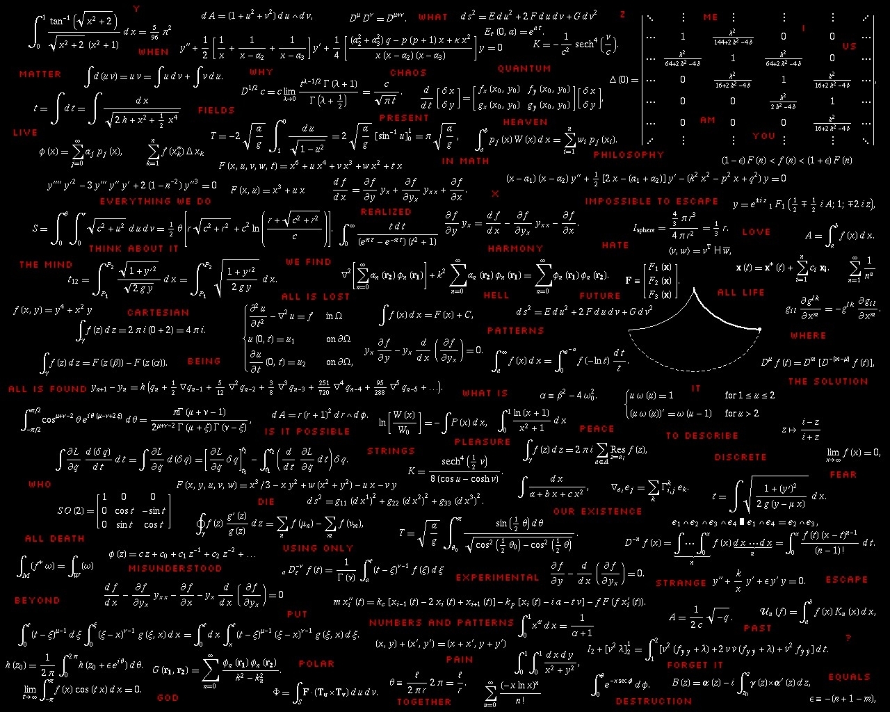 Formula matematica cuore sfondo nero, 1920x1200 Full HD+, PC Desktop
