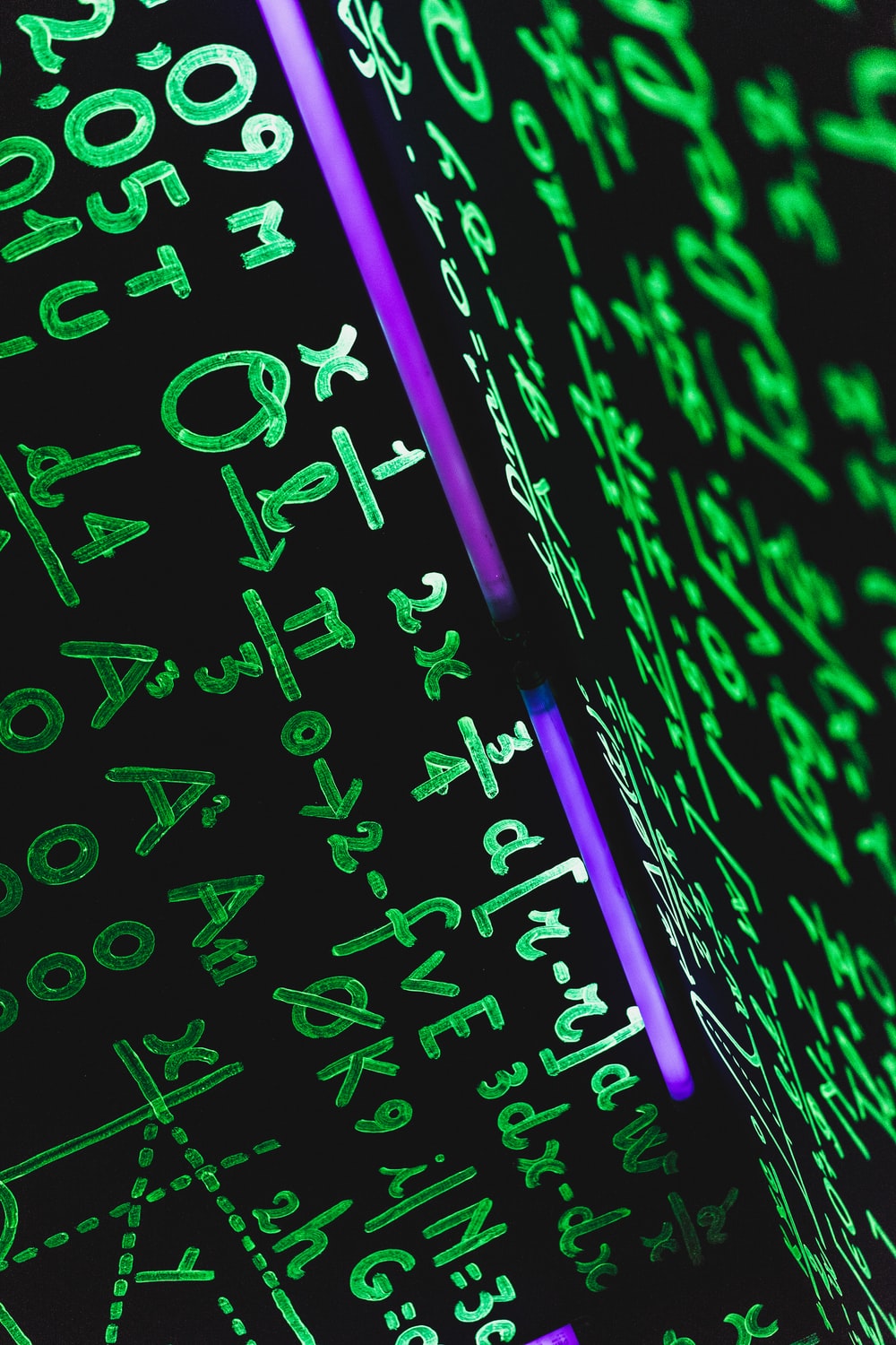Formule matematiche verdi neon, 1000x1500 Verticale, Mobile