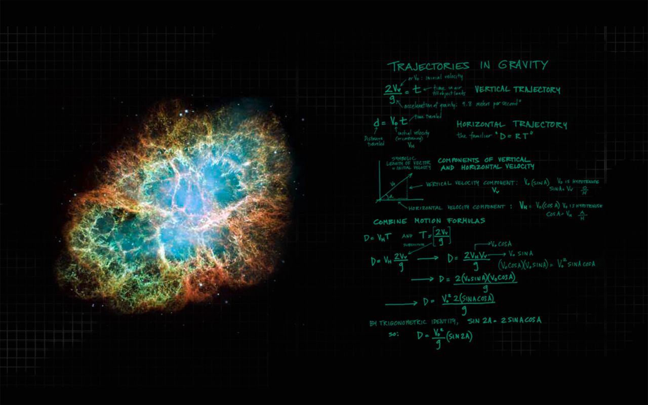Nebulosa con equazioni di fisica, 1280x800 HD, Desktop