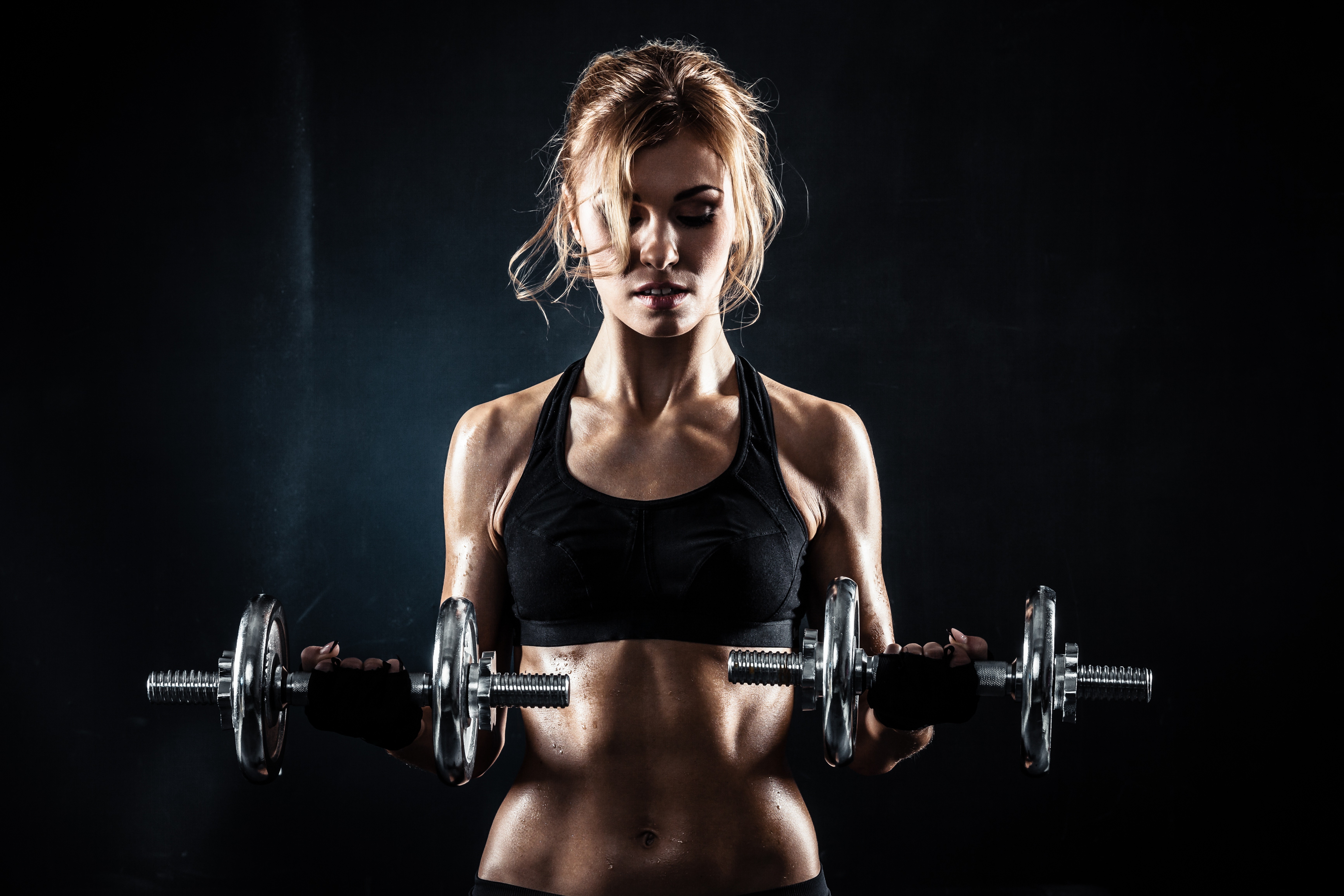 Donna fitness con manubrio, 6930x4620 4K Ultra HD, Monitor 4K