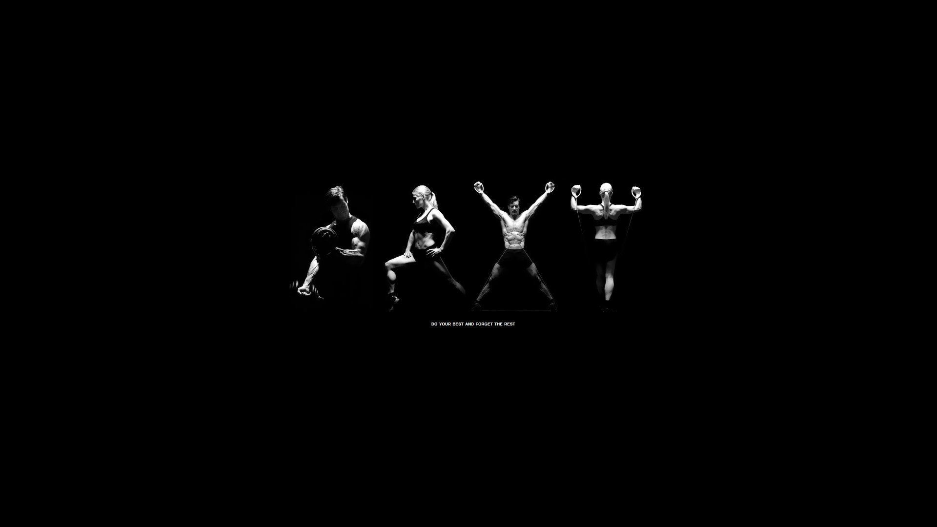 Silhouette allenamento fitness nero, 1920x1080 1080p, Desktop