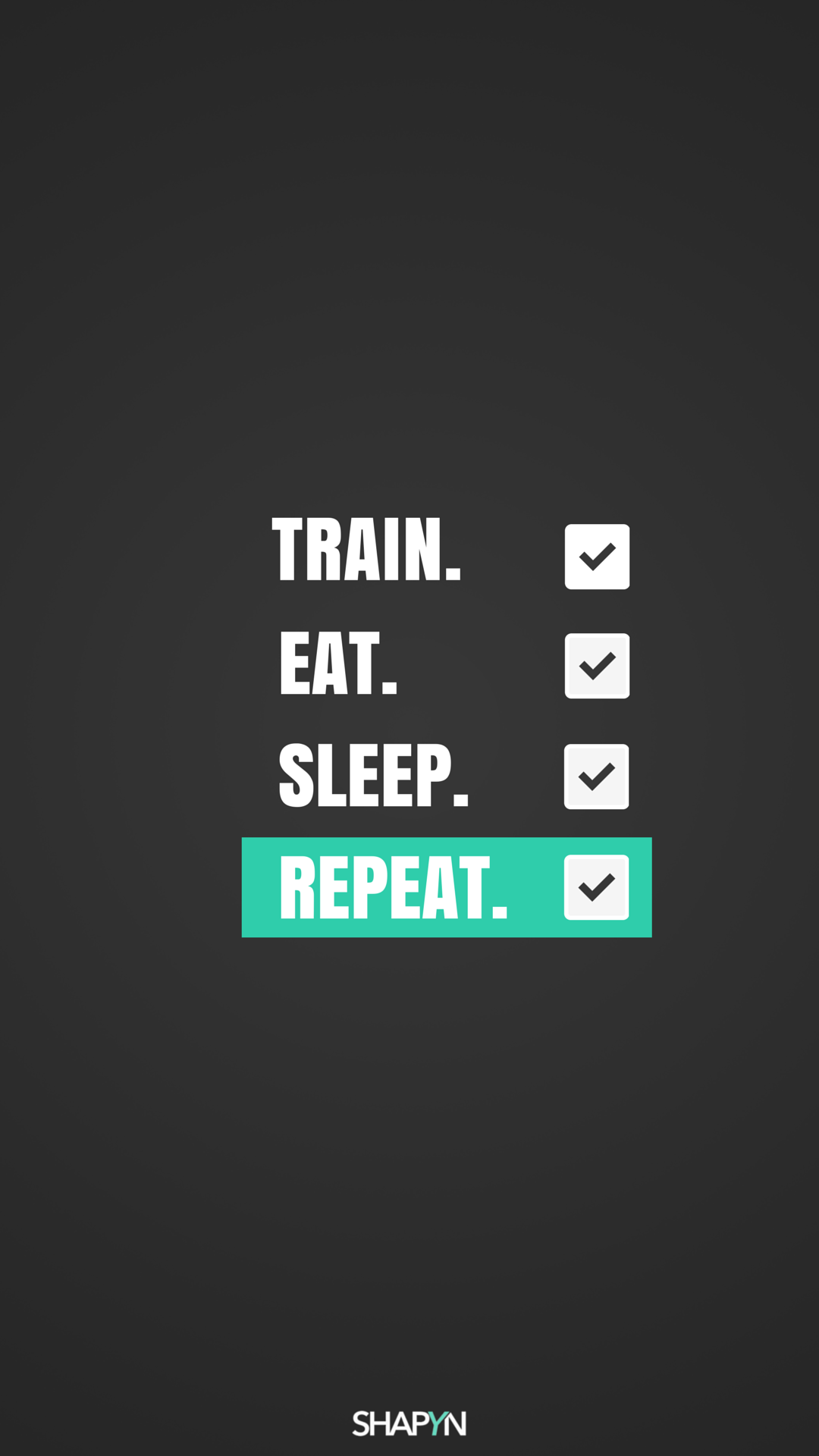 Lista fitness train eat sleep repeat, 1080x1920 Verticale, Mobile