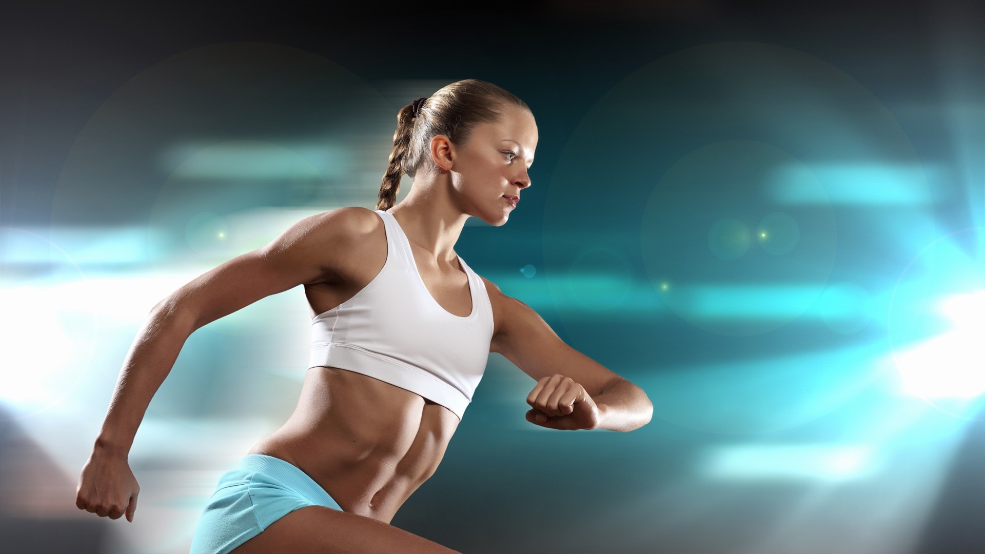 Donna atleta corsa dinamica, 1920x1080 Full HD, Desktop