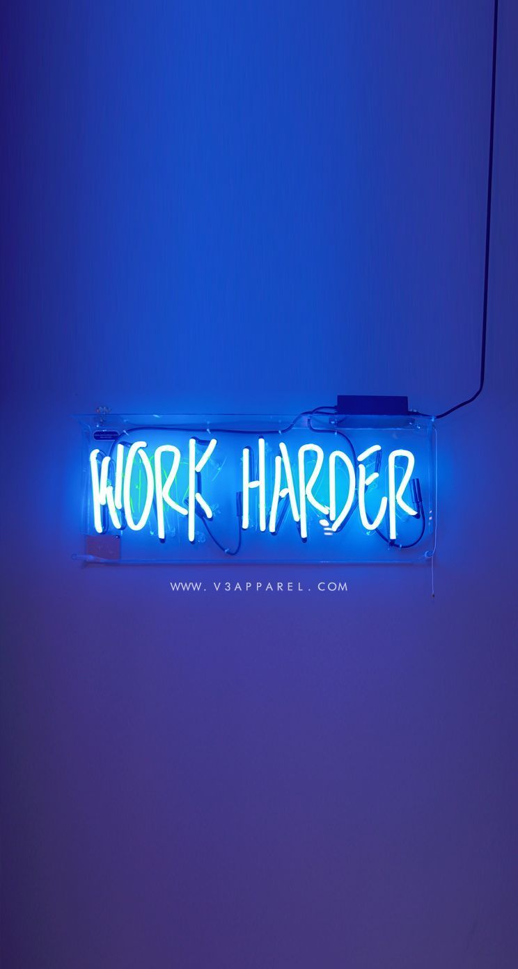 Insegna neon Work Harder, 744x1392 Verticale, Telefono
