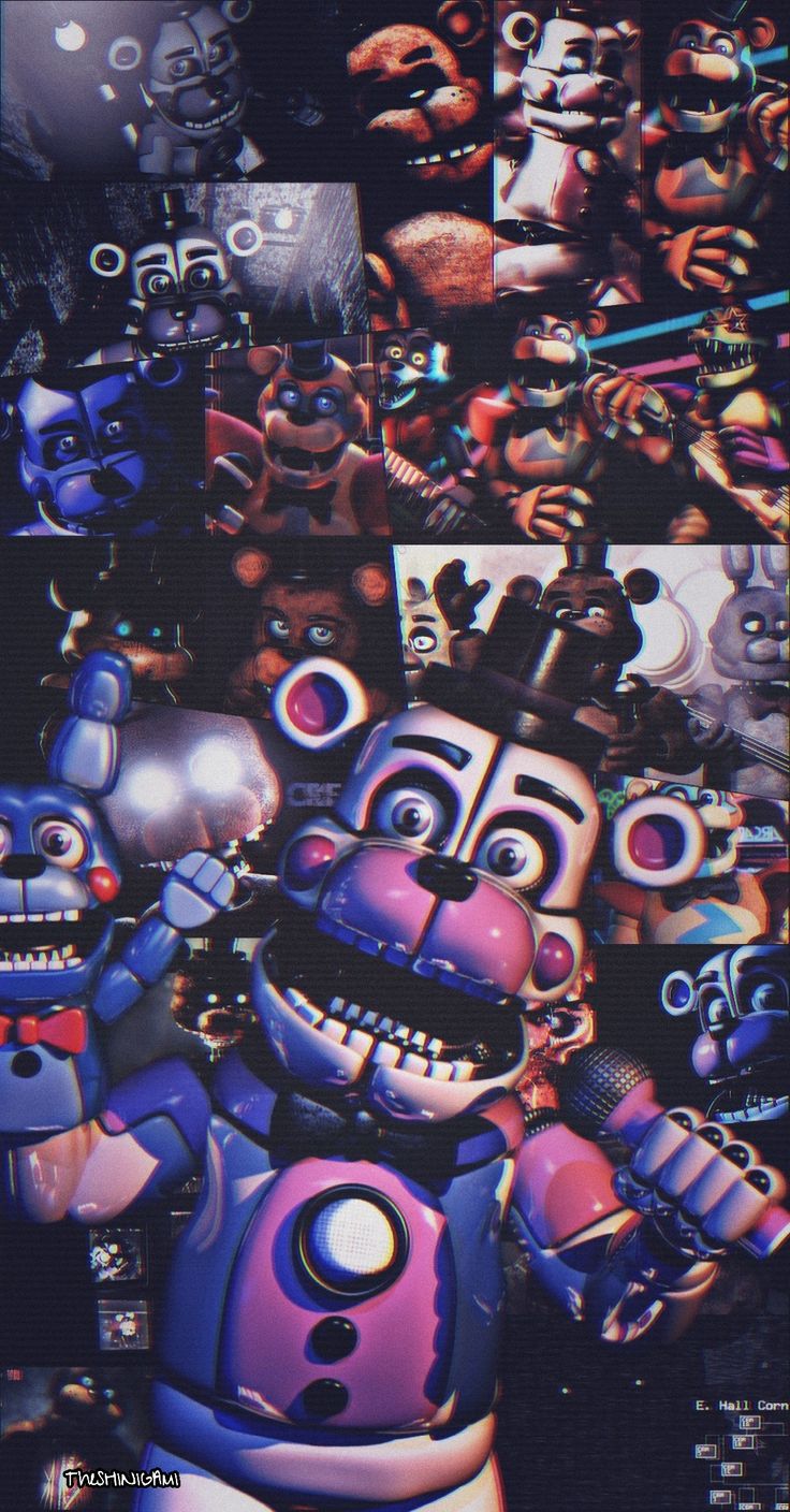 Funtime Freddy collage FNAF, 736x1408 Verticale, Mobile