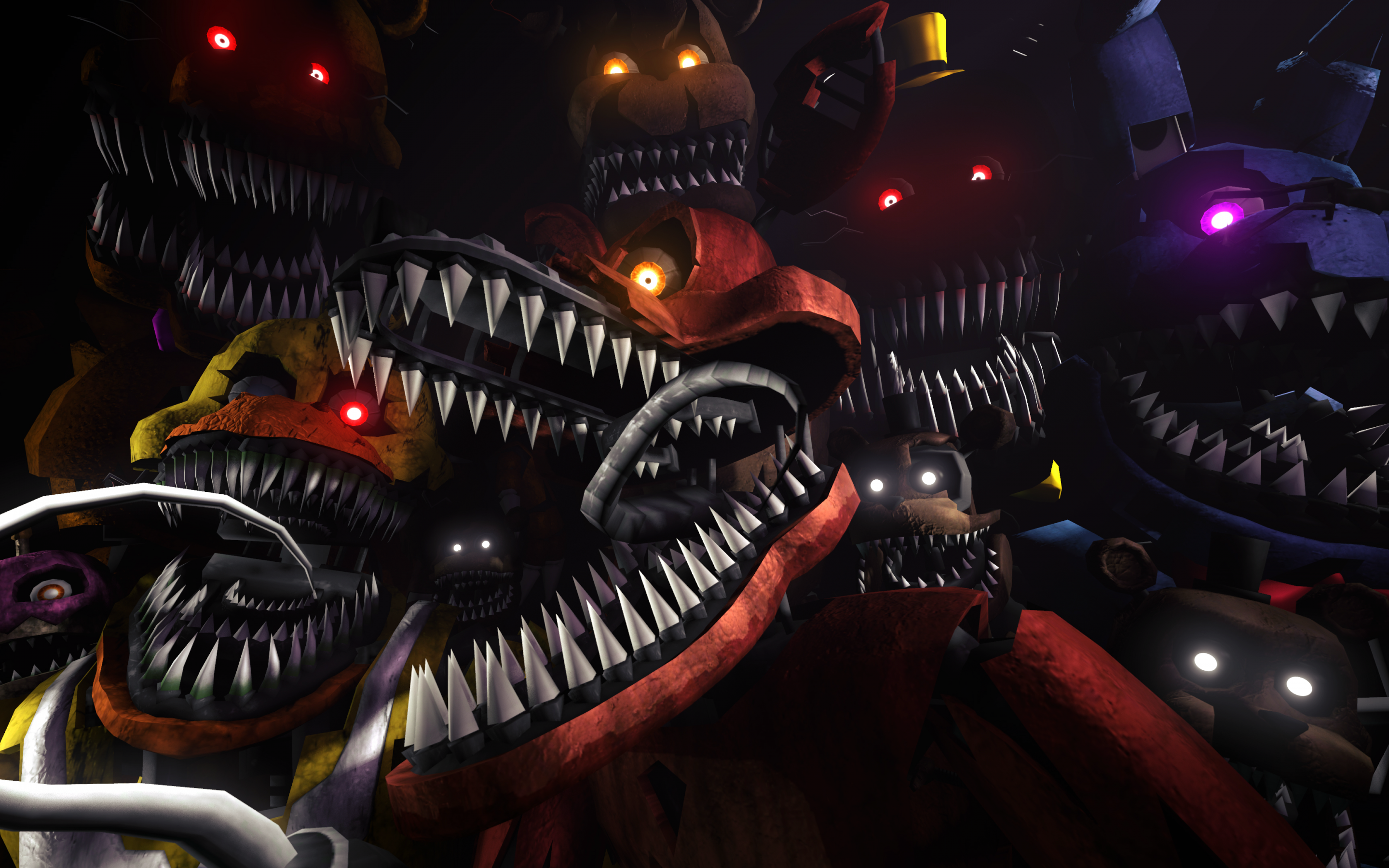 Animatronici horror Five Nights at Freddy's, 2880x1800 WQXGA, Laptop
