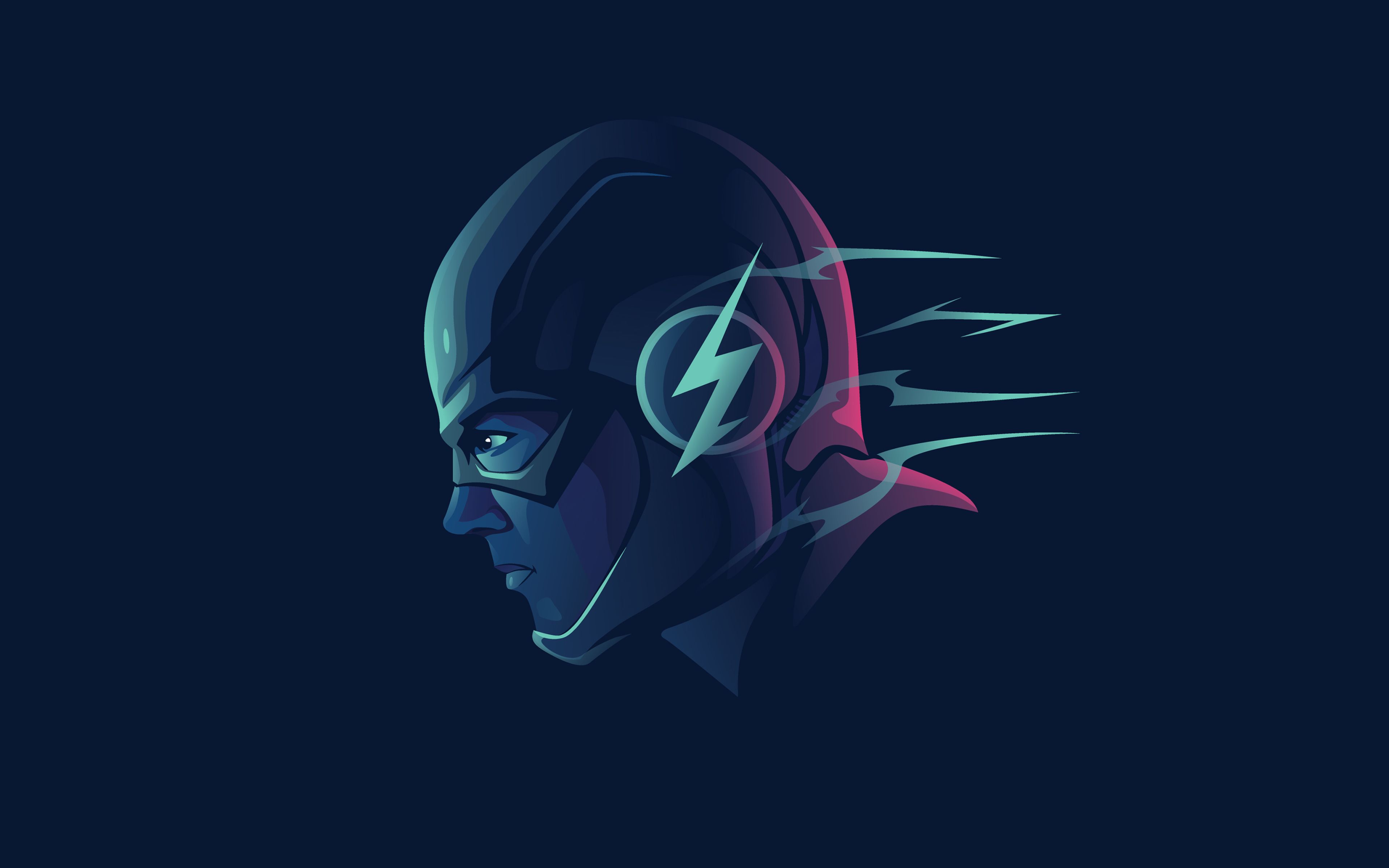 Flash minimal profilo blu, Barry Allen, 3840x2400 UHD, PC 4K