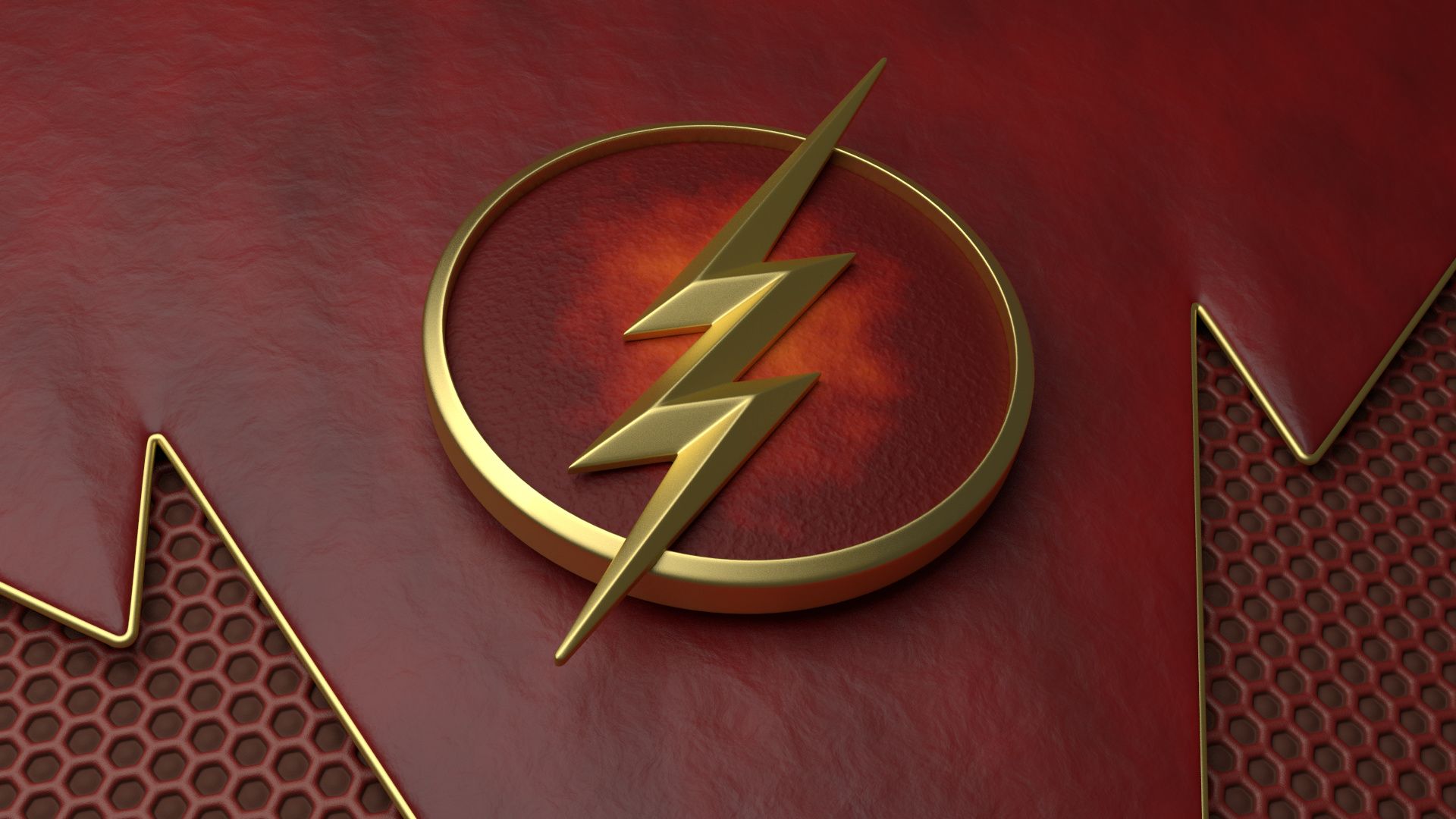 Logo Flash fulmine dorato, 1920x1080 1080p, PC