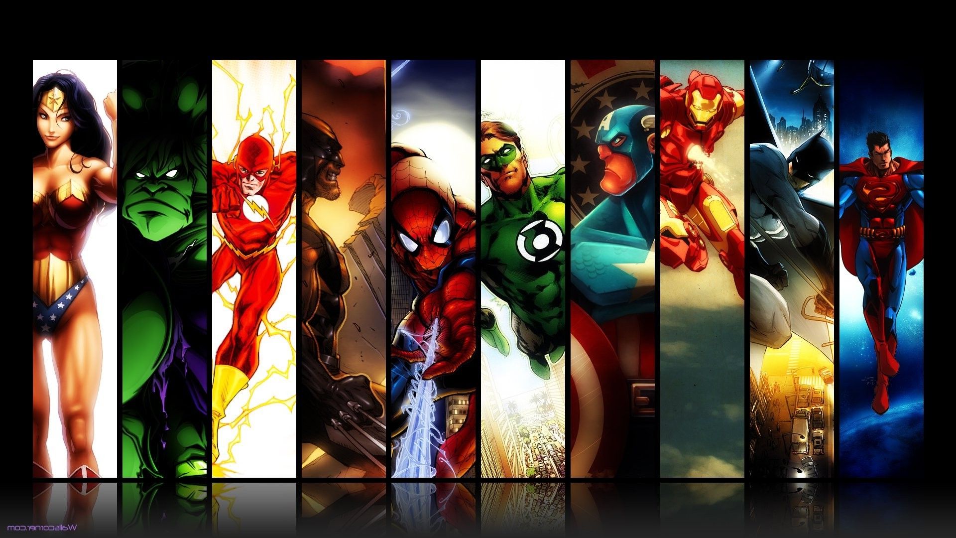 Supereroi Marvel DC collage, MCU, 1920x1080 Full HD 1080p, Laptop