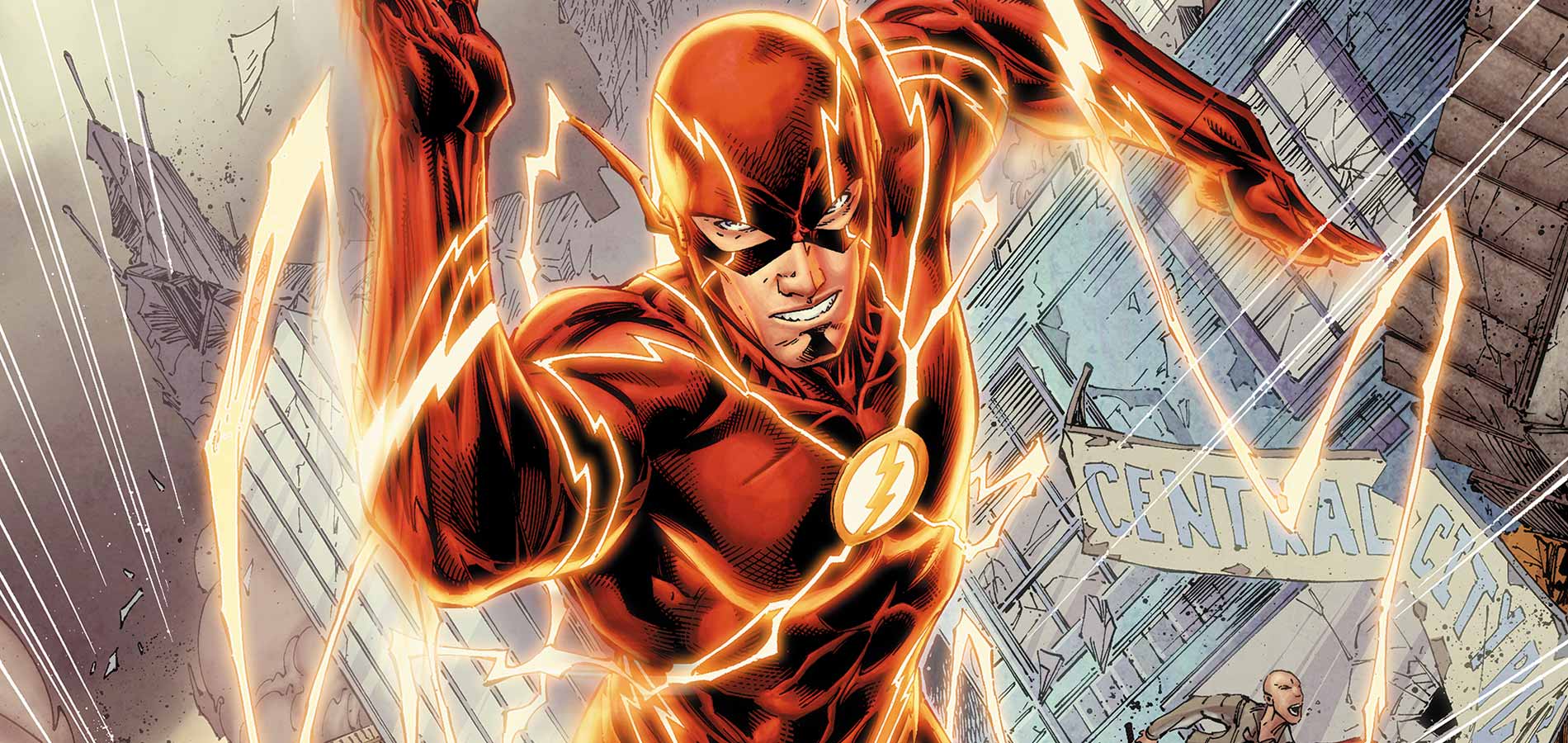 The Flash in corsa città, 1900x900 HD Ready, Desktop