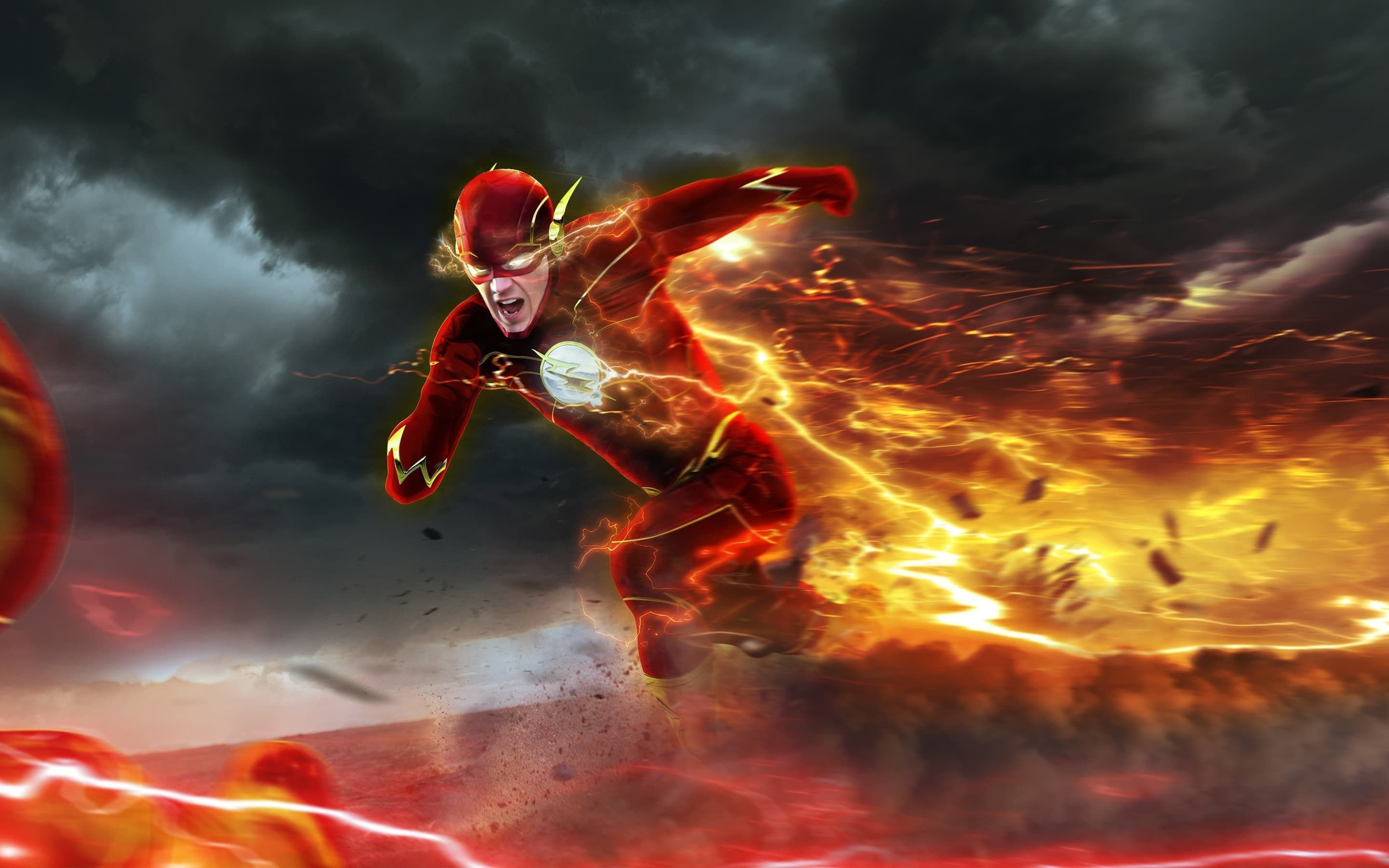 The Flash Barry Allen corsa, 2880x1800 2K, Desktop