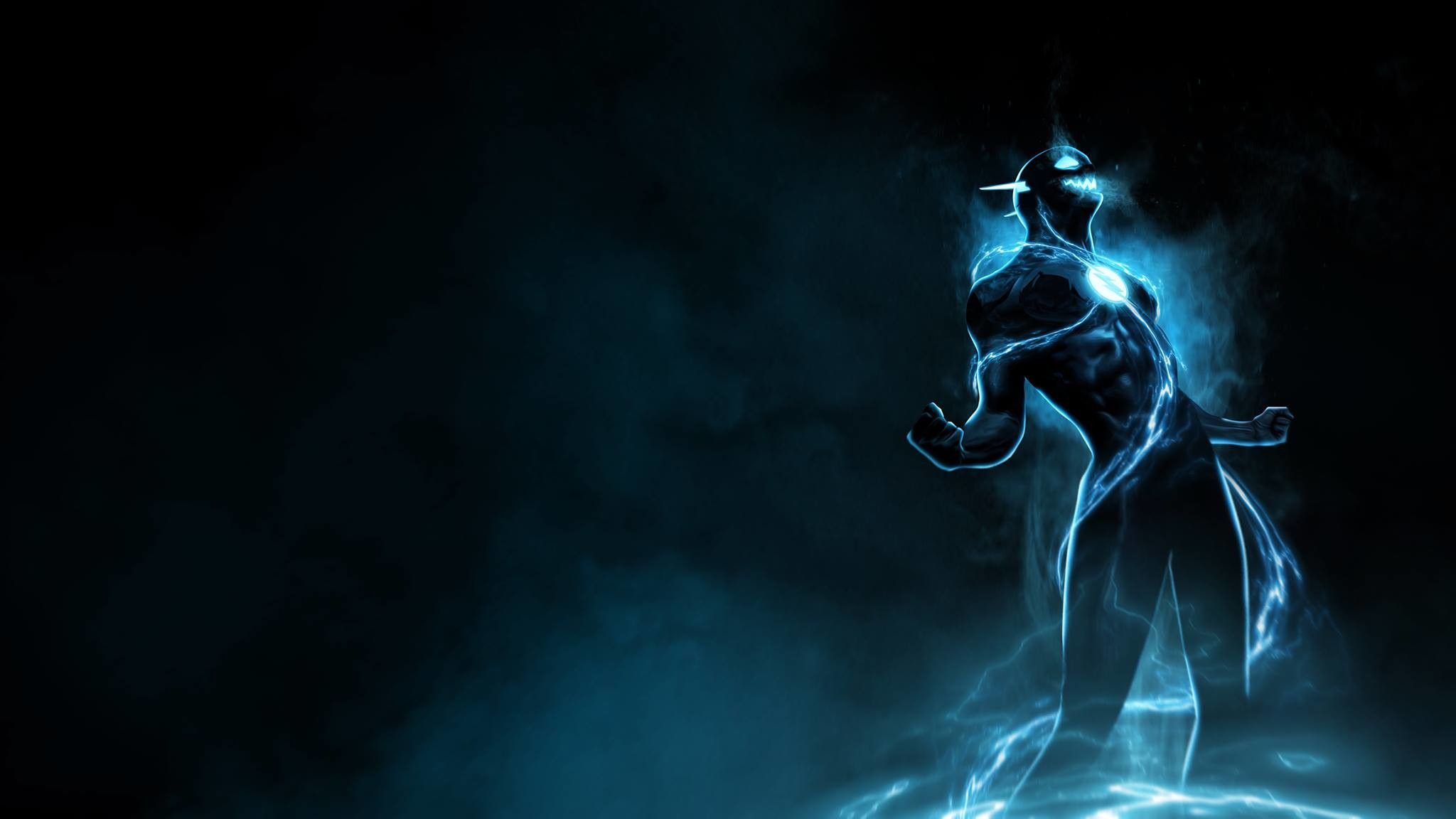 Flash silhouette energia blu, 2048x1152 2K, Desktop