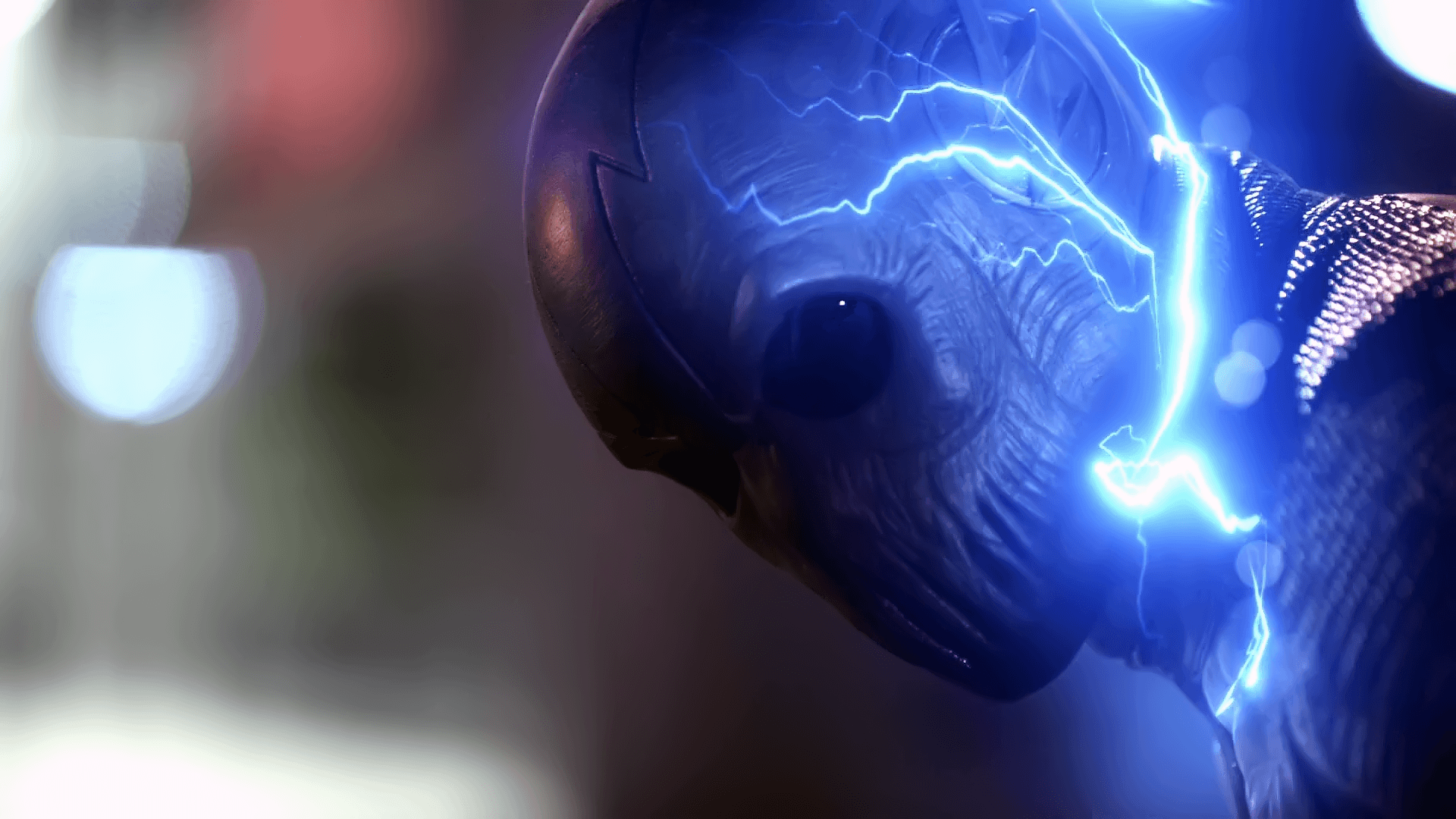 Flash fulmine blu volto, 1920x1080 1080p, Laptop